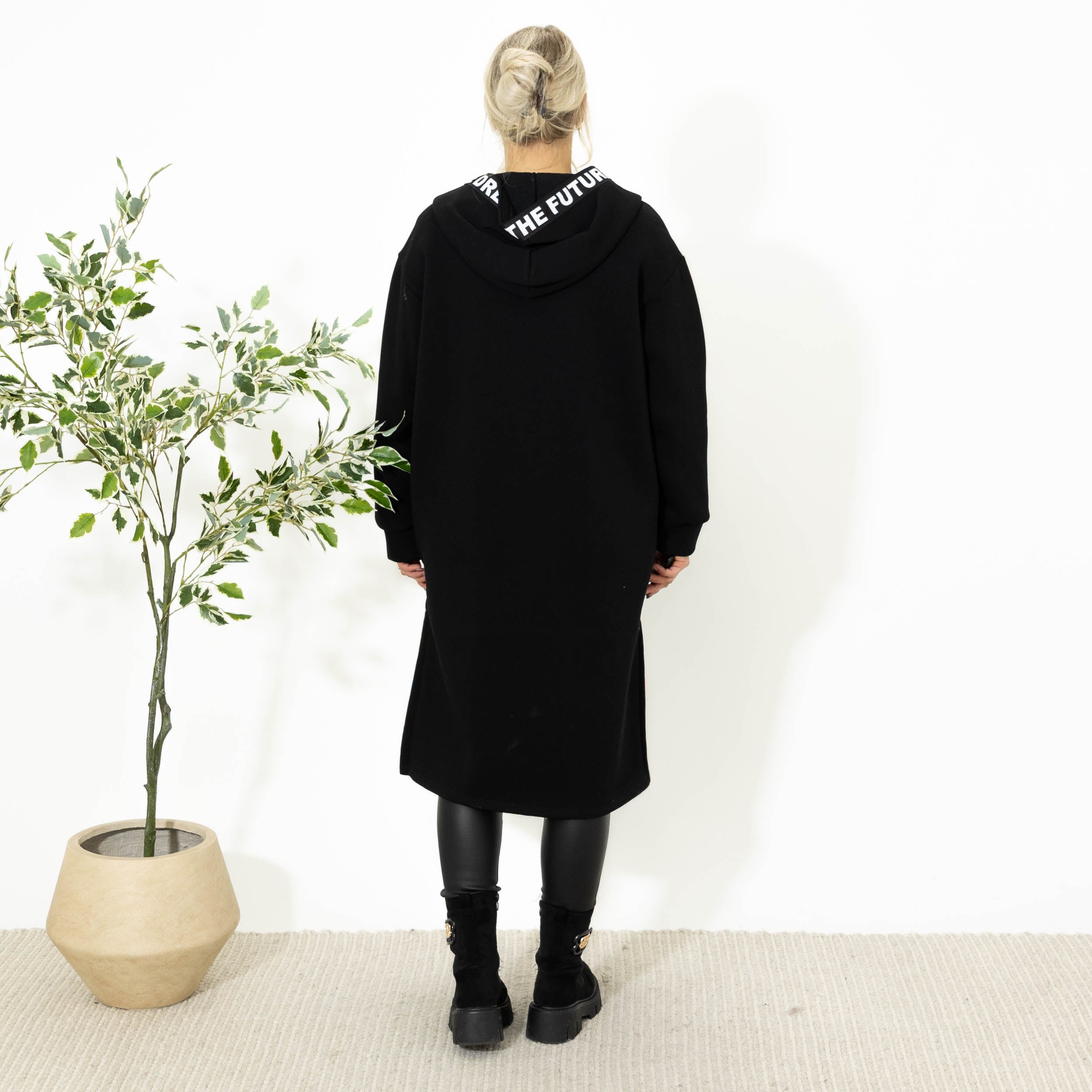 Puk lang sweatshirt, Sort