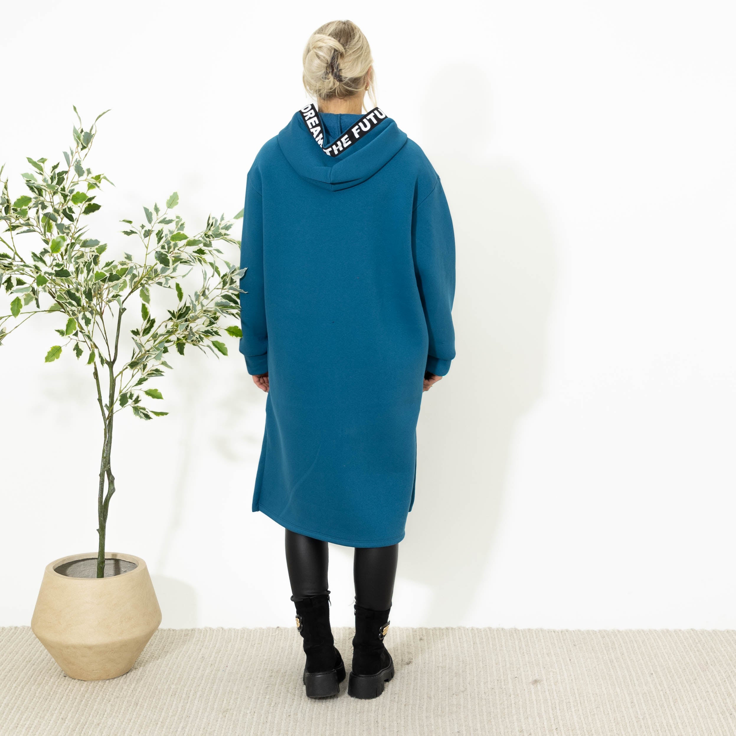 Puk lang sweatshirt, Petrol