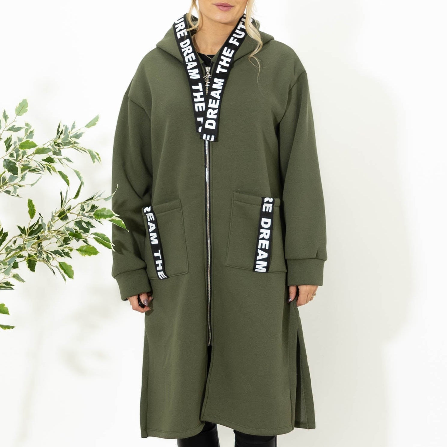 Puk lang sweatshirt, Khaki