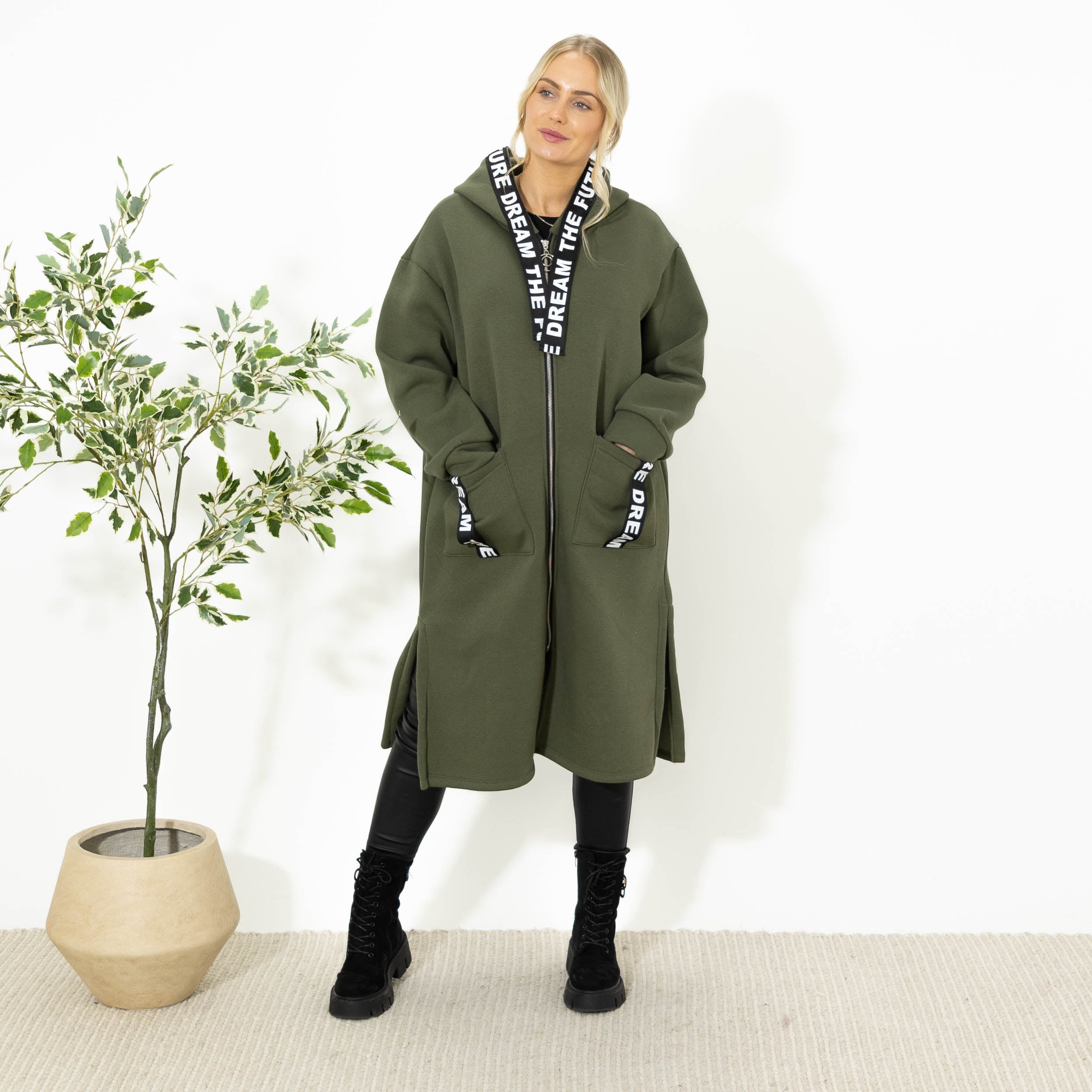 Puk lang sweatshirt, Khaki