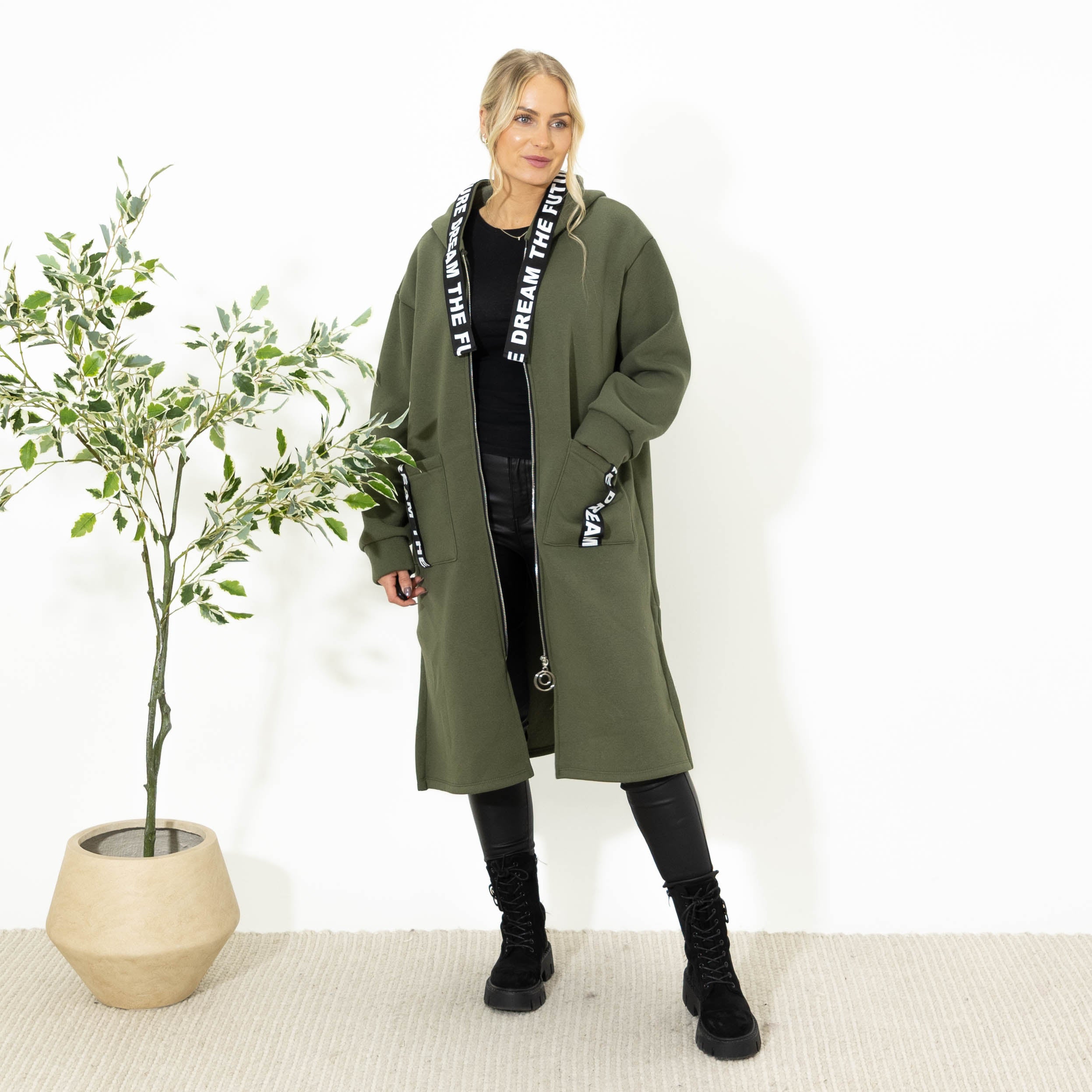 Puk lang sweatshirt, Khaki