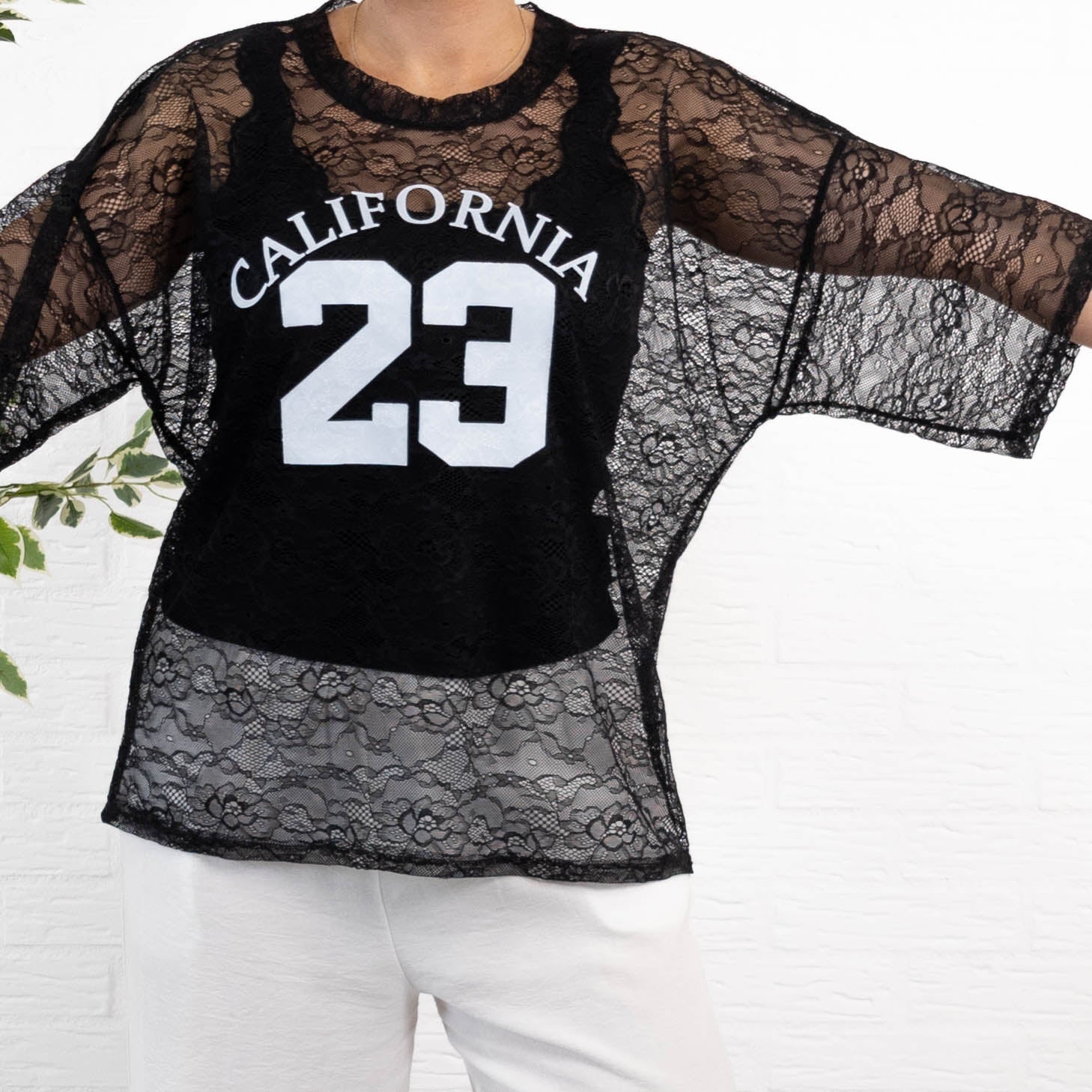 California mesh t-shirt, Sort