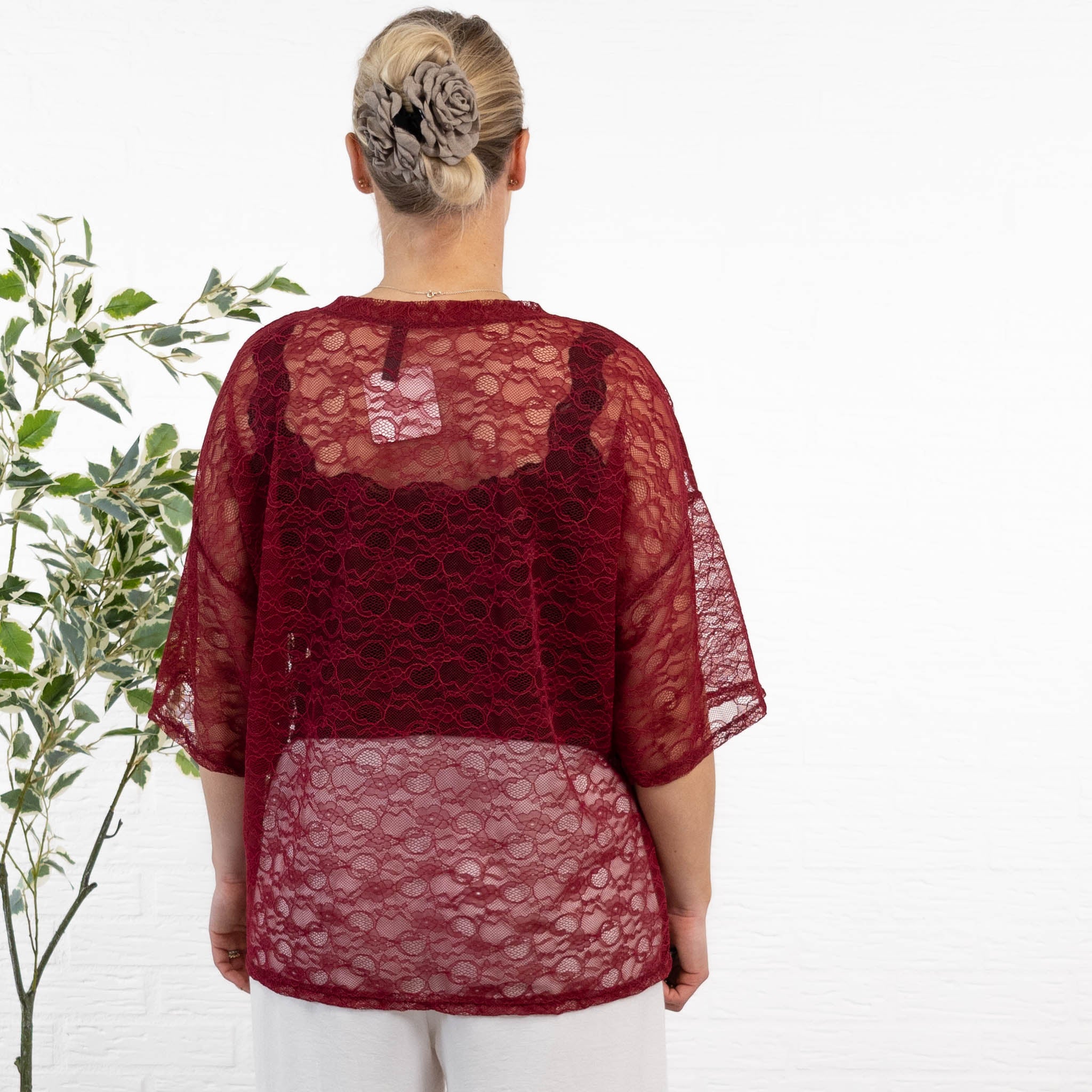 California mesh t-shirt, Bordeaux