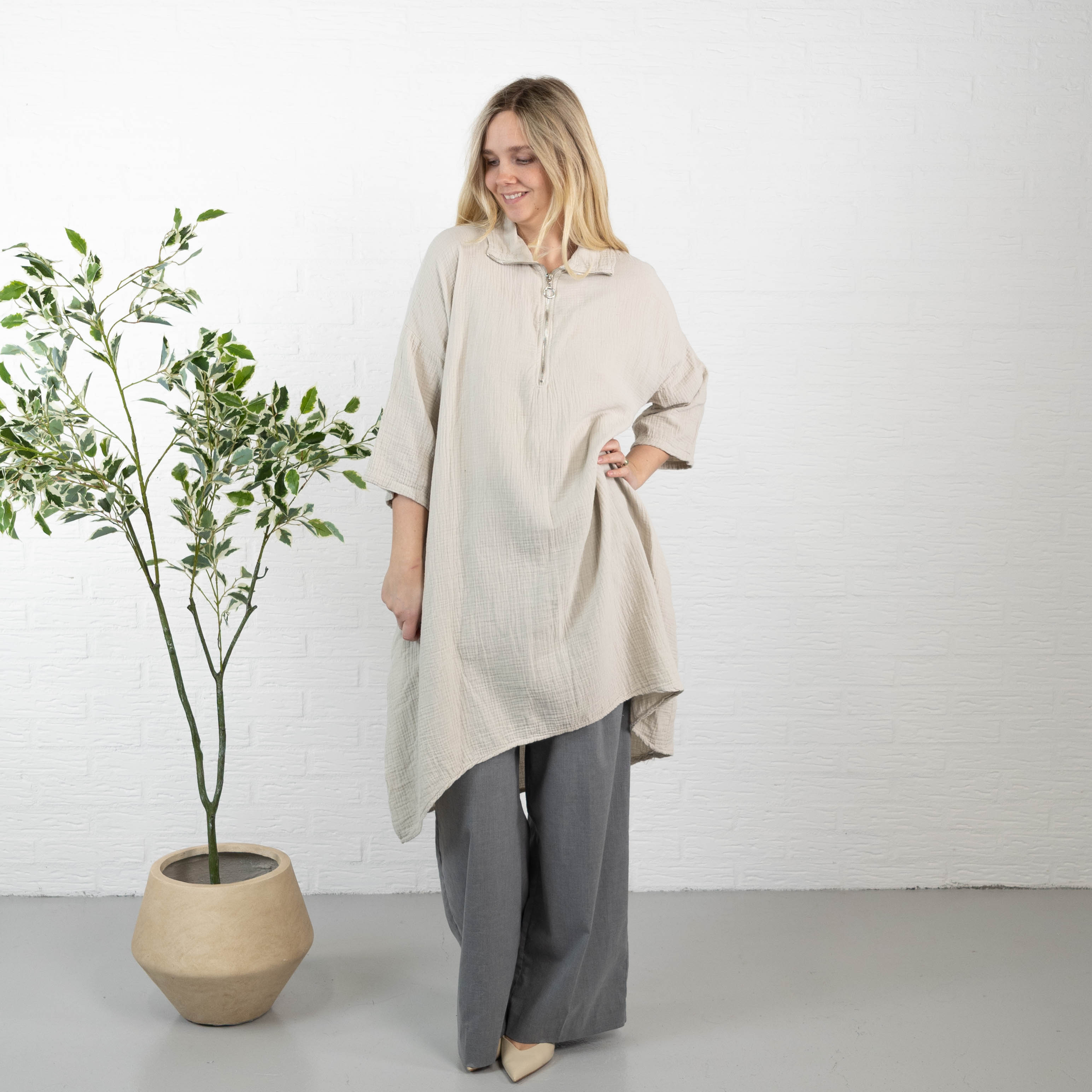 Lydia tunika/kjole, Beige