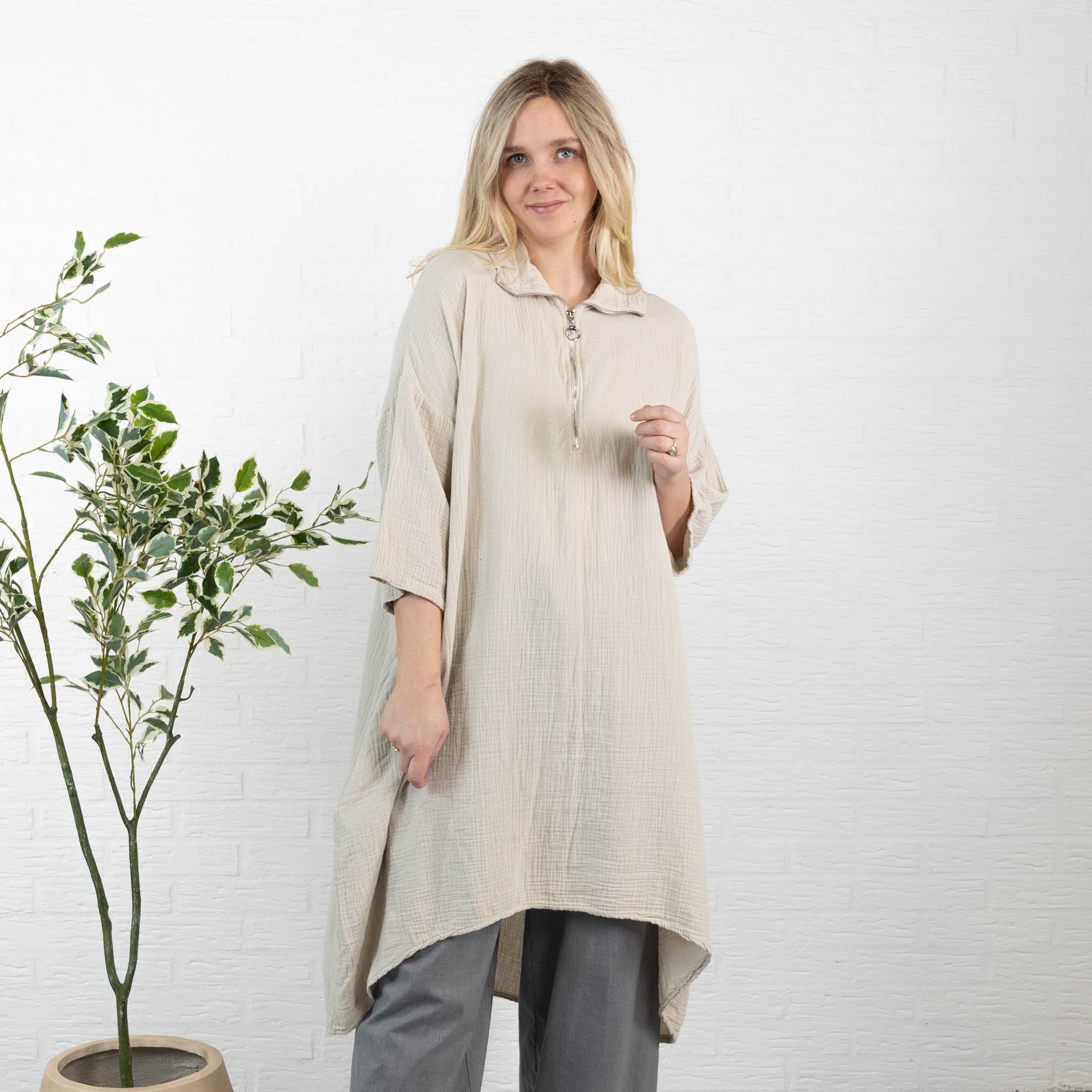 Lydia tunika/kjole, Beige