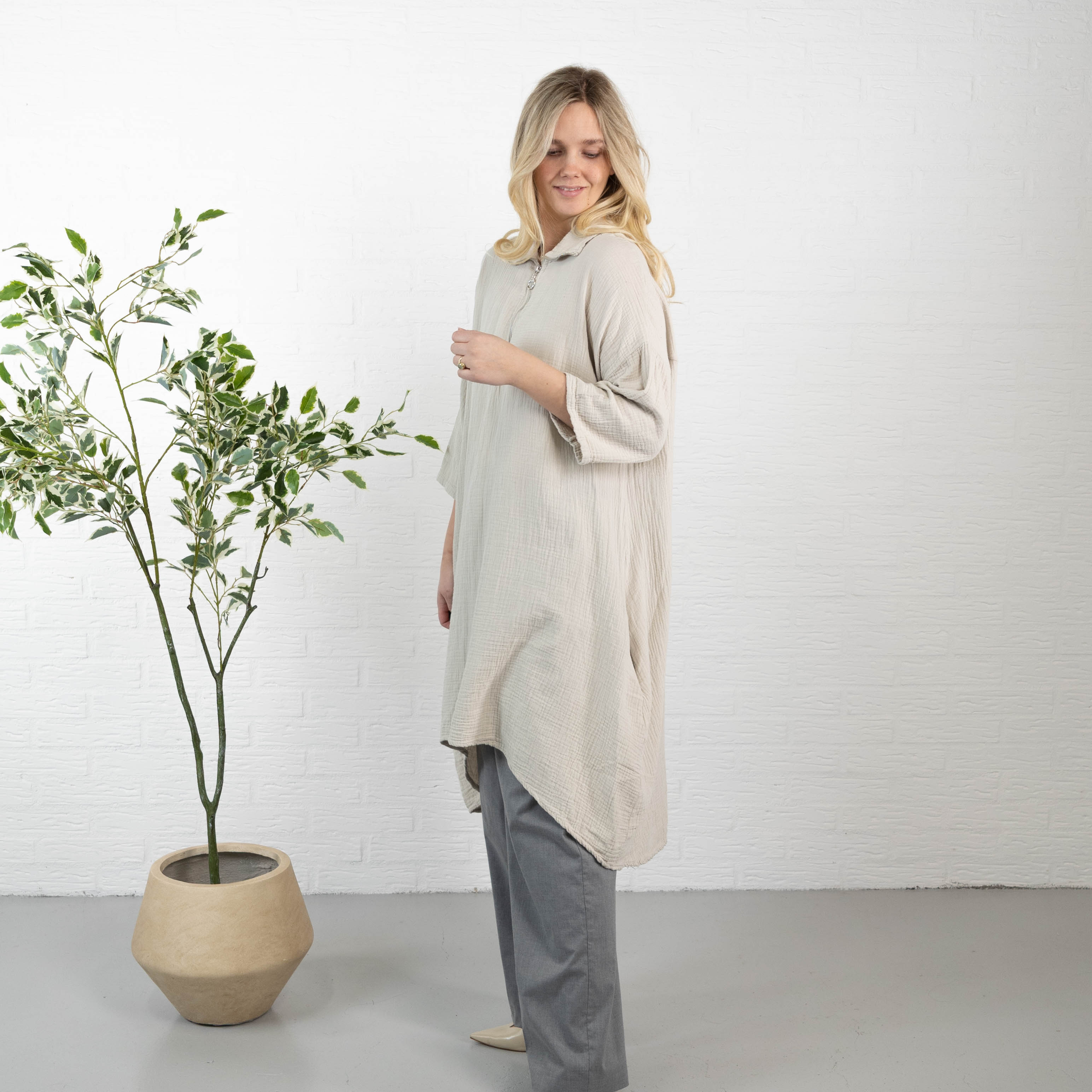 Lydia tunika/kjole, Beige