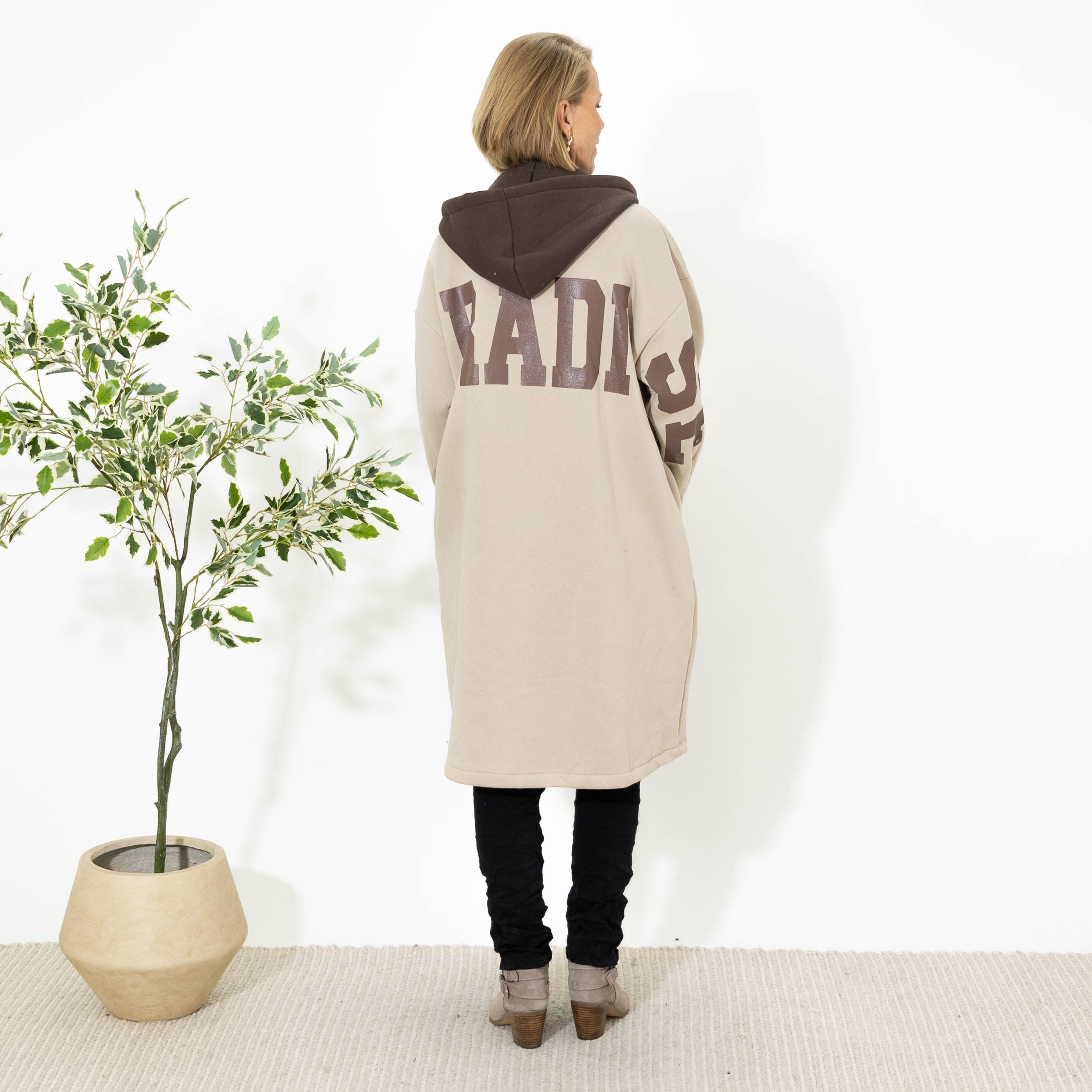 Katty sweatshirt m. hoodie, Beige