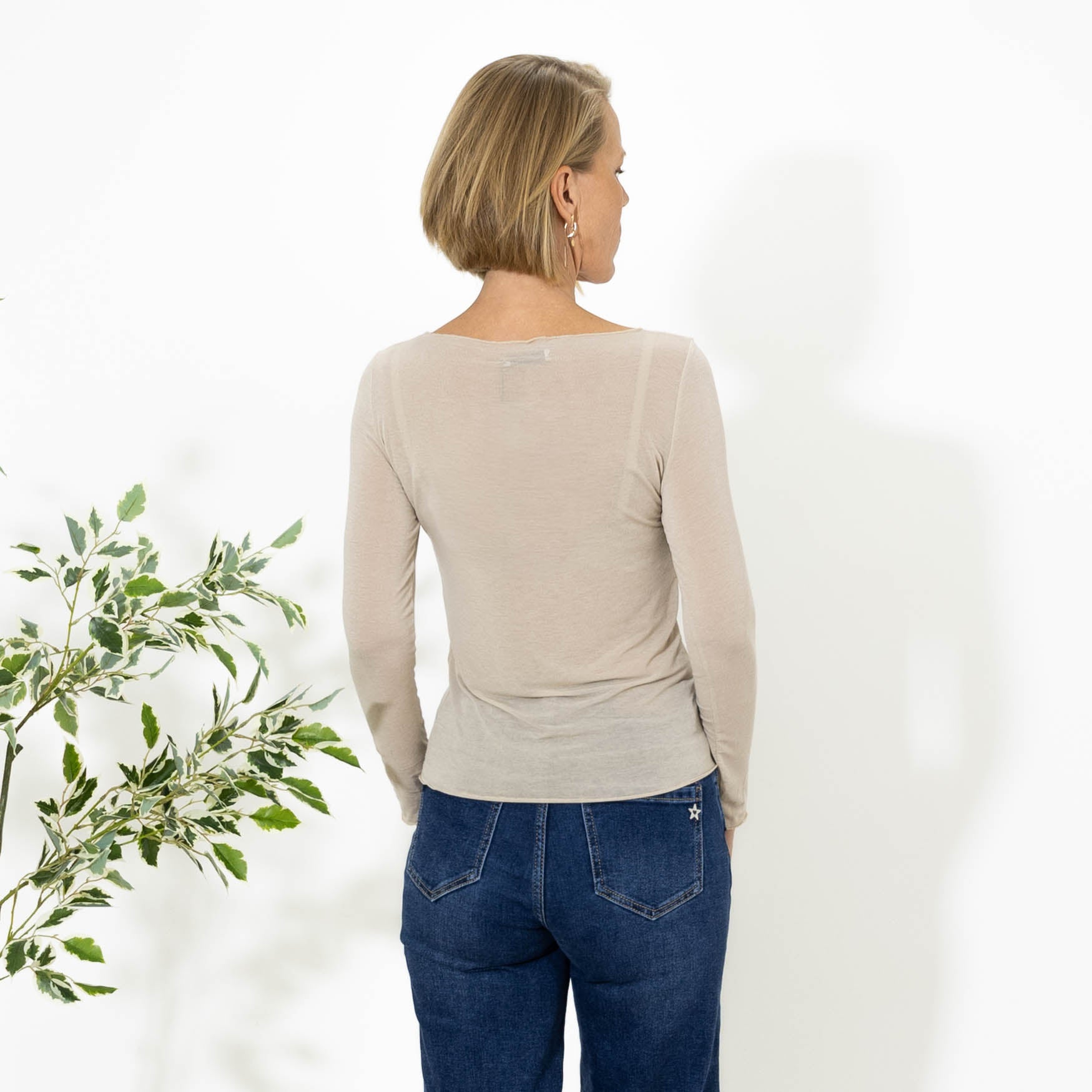 Kari long sleeve t-shirt, Beige