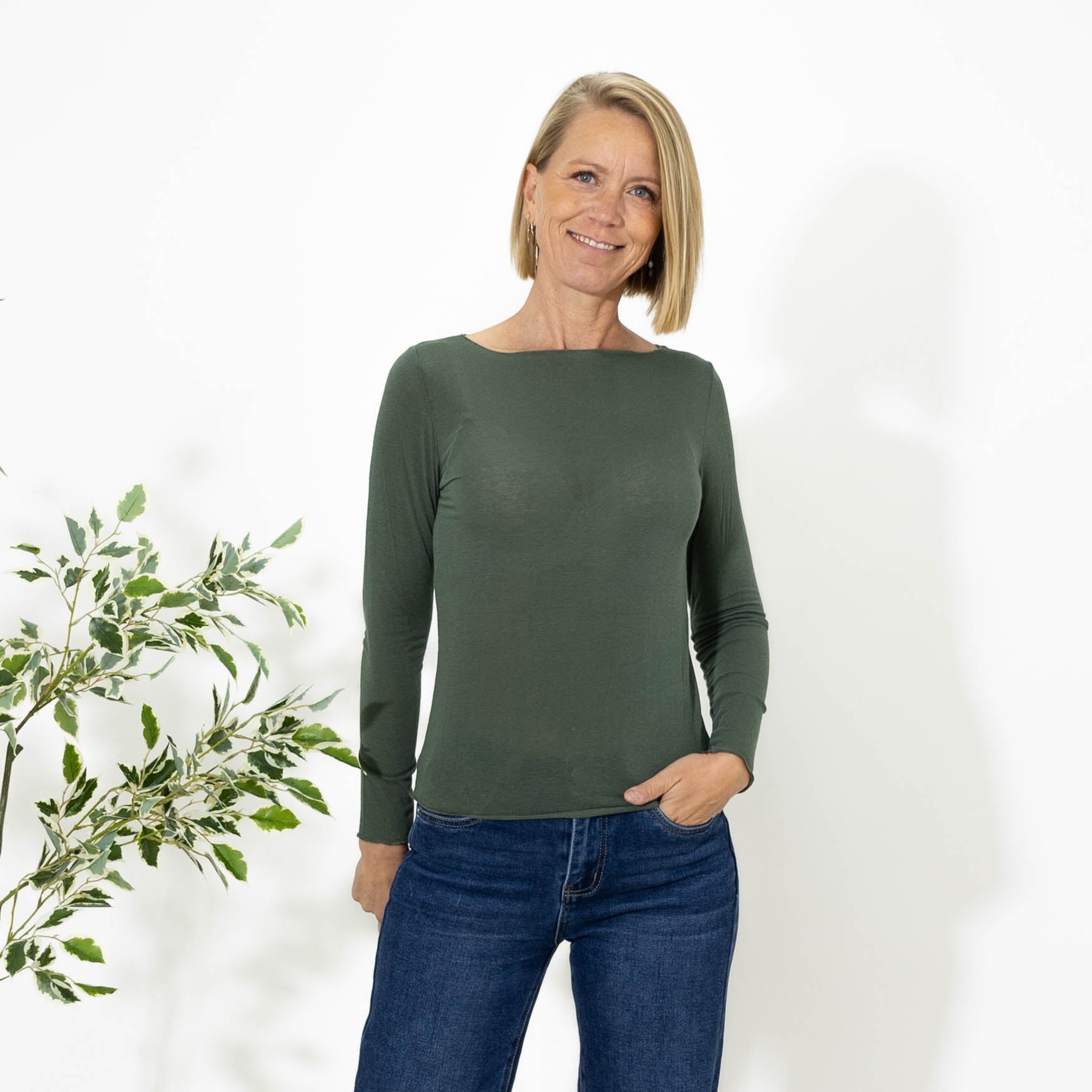 Kari long sleeve t-shirt, Khaki