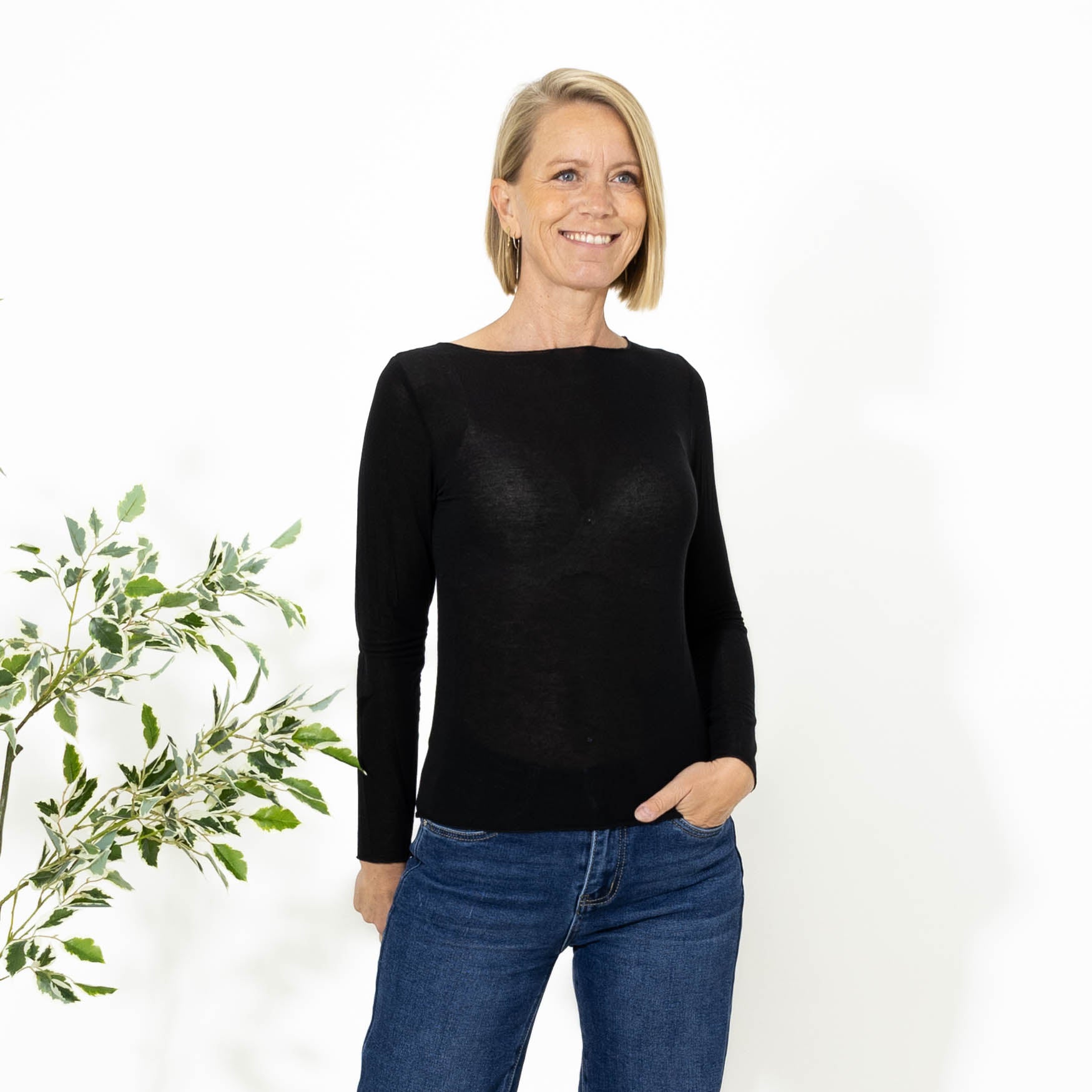 Kari long sleeve t-shirt, Sort