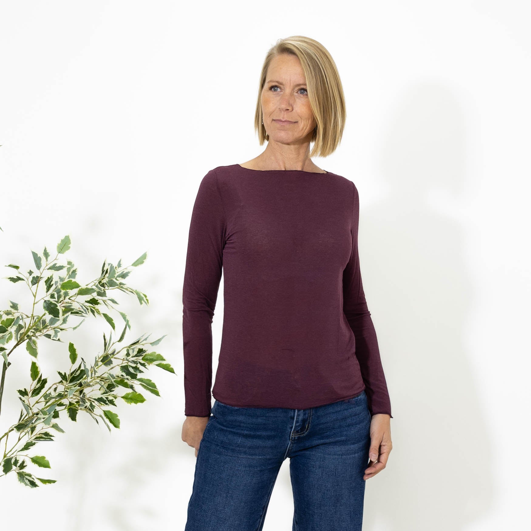 Kari long sleeve t-shirt, Bordeaux