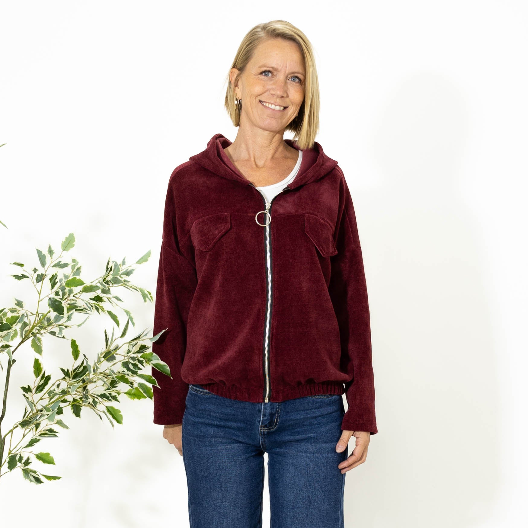 Ann chenille hoodie, Bordeaux