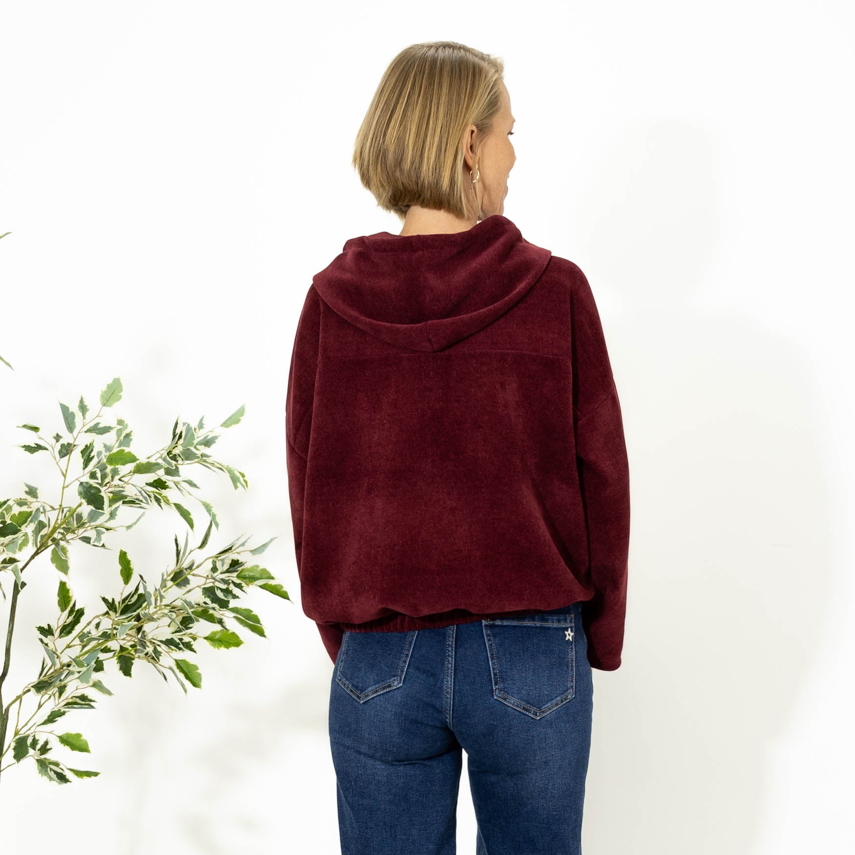 Ann chenille hoodie, Bordeaux