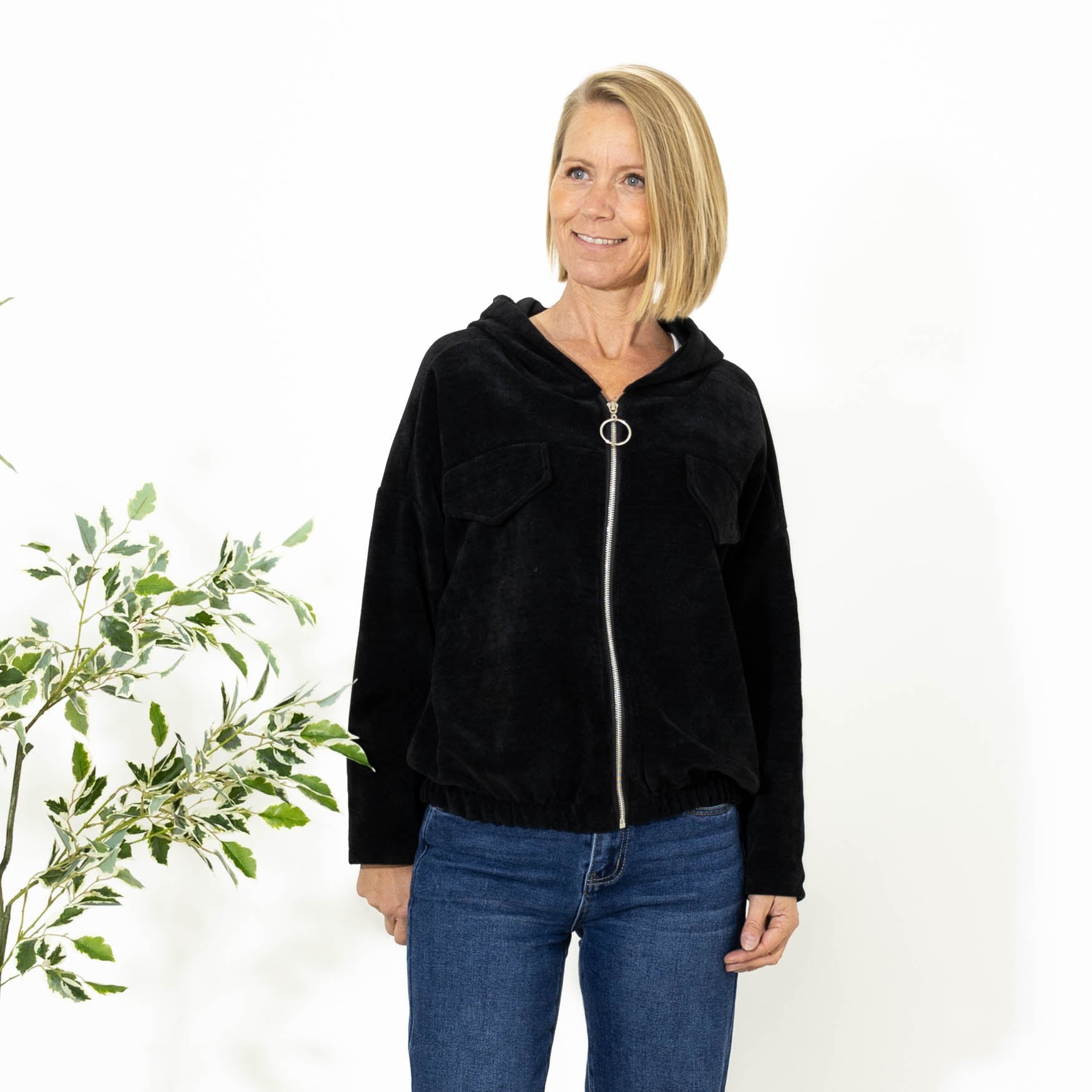 Ann chenille hoodie, Sort