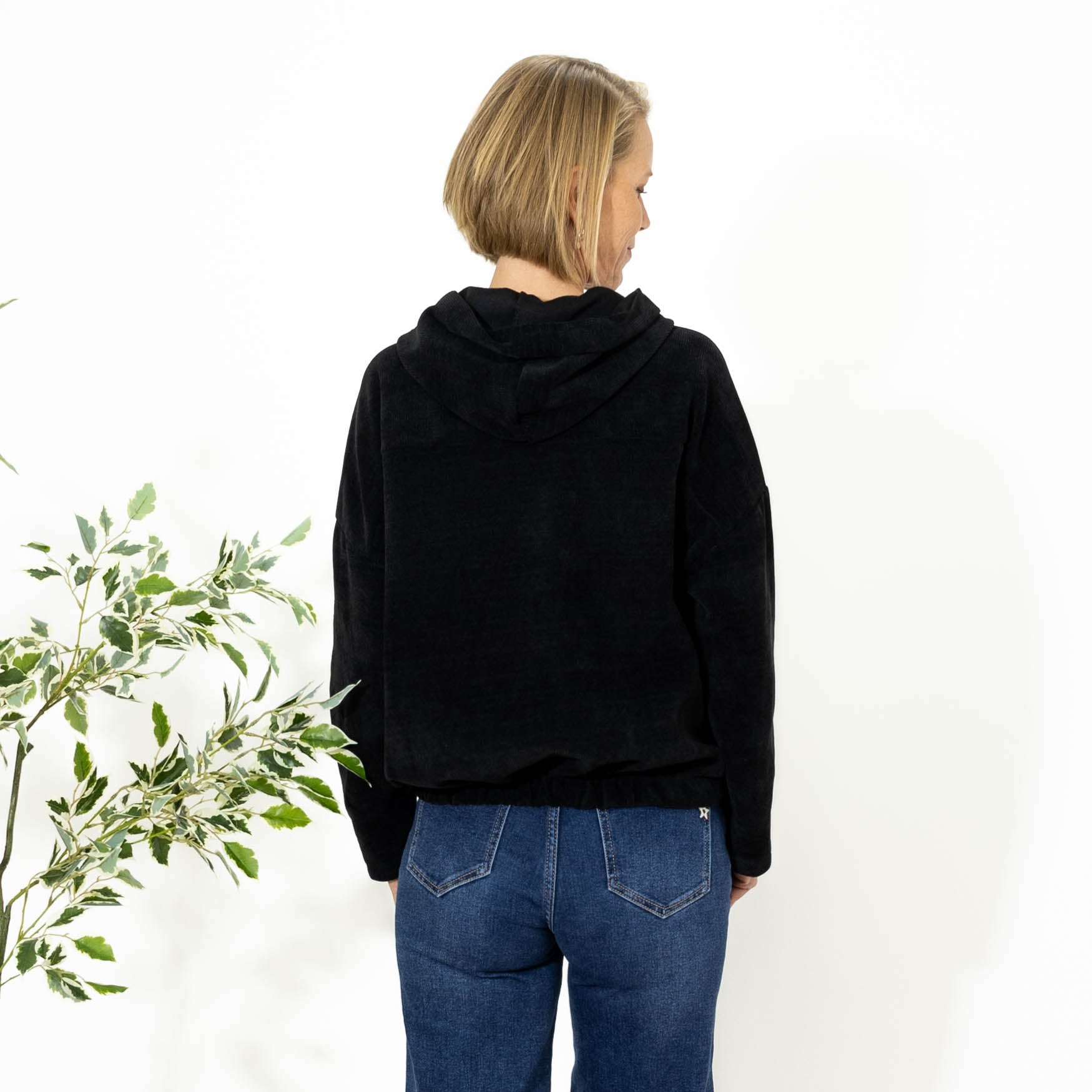 Ann chenille hoodie, Sort