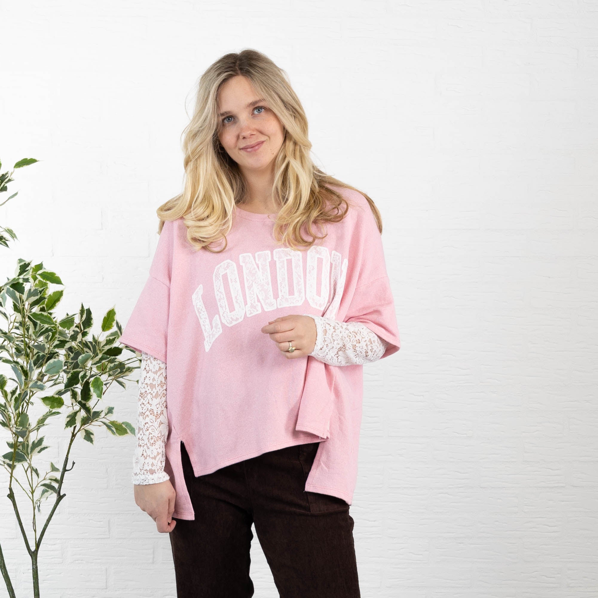 London sweatshirt, Lyserød