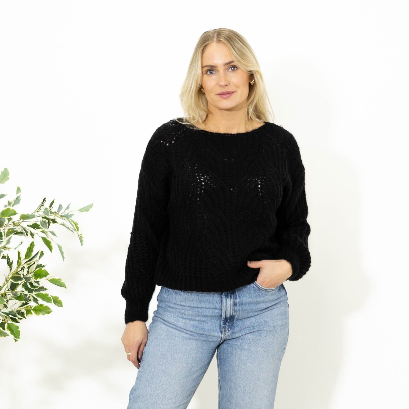 Nanny kort strik, Sort