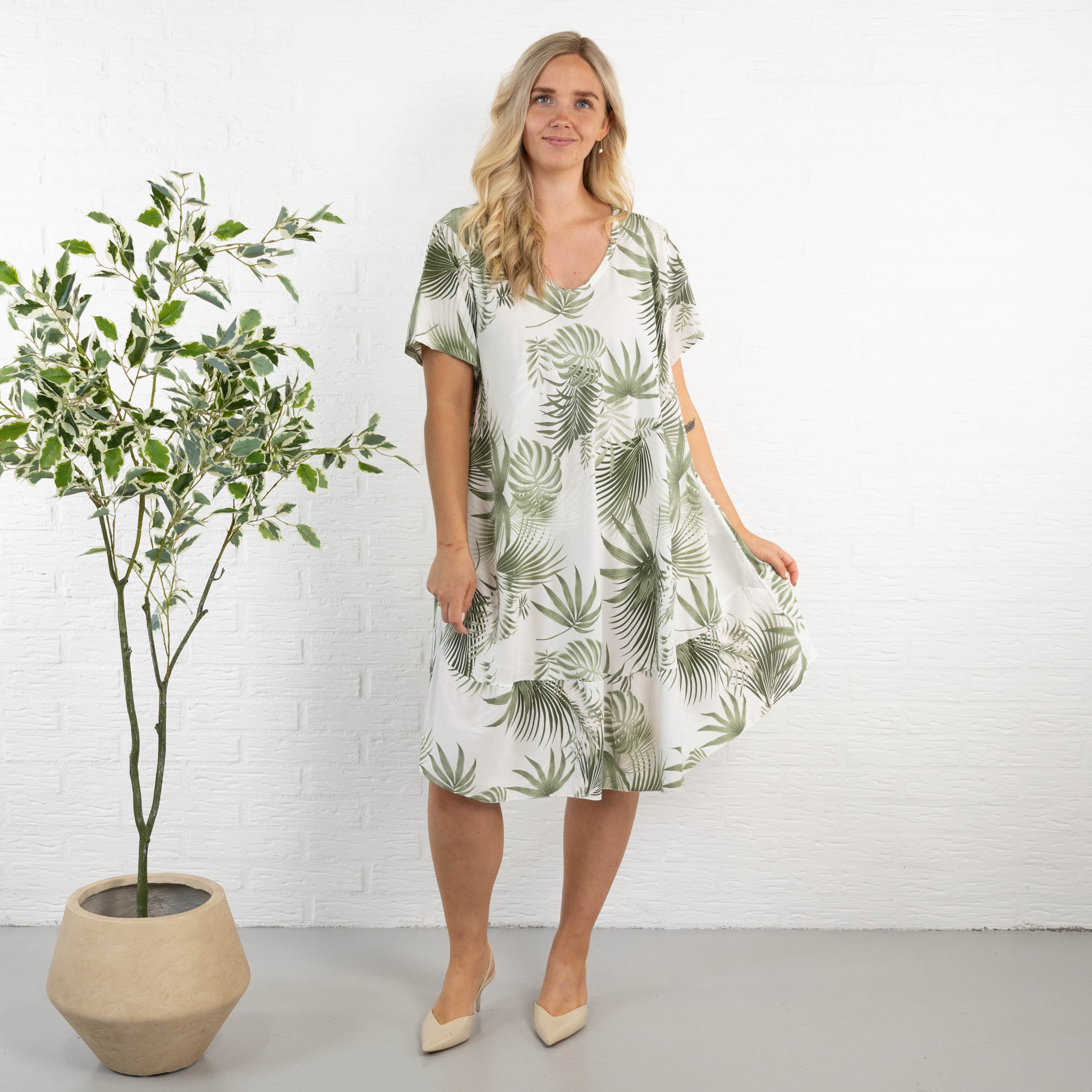Susanne tunika kjole, Khaki