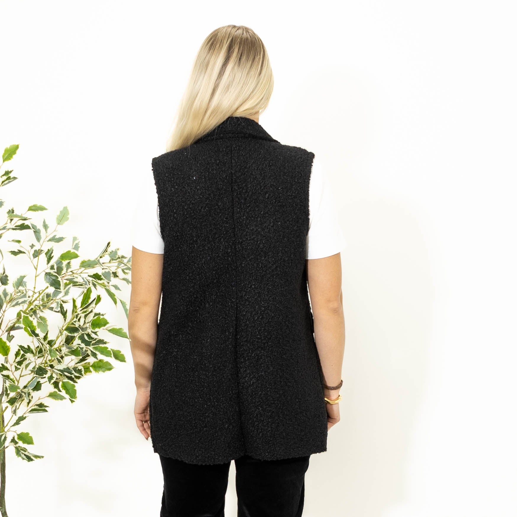 Rasmine bouclé vest, Sort