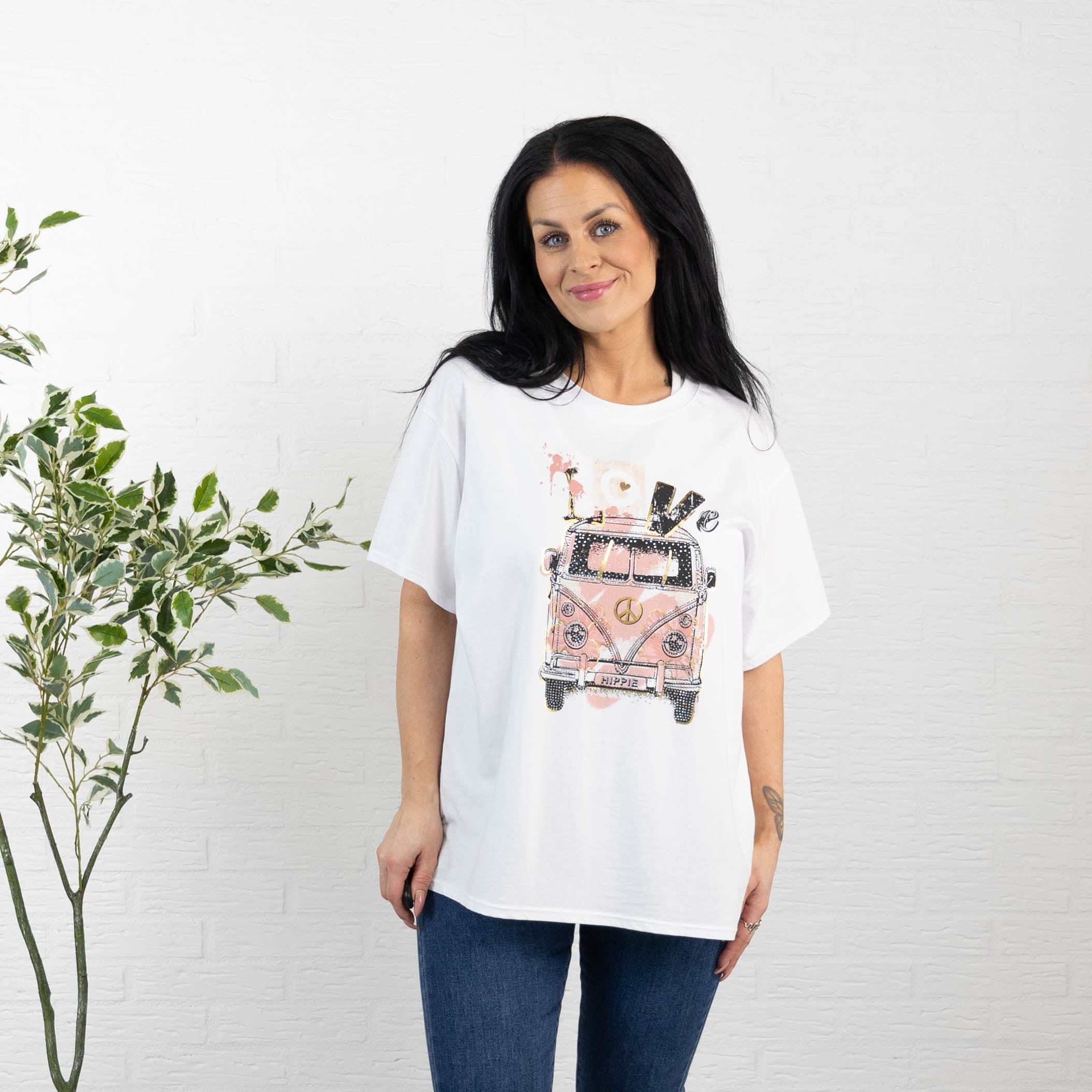 Hippie t-shirt, Lyserød