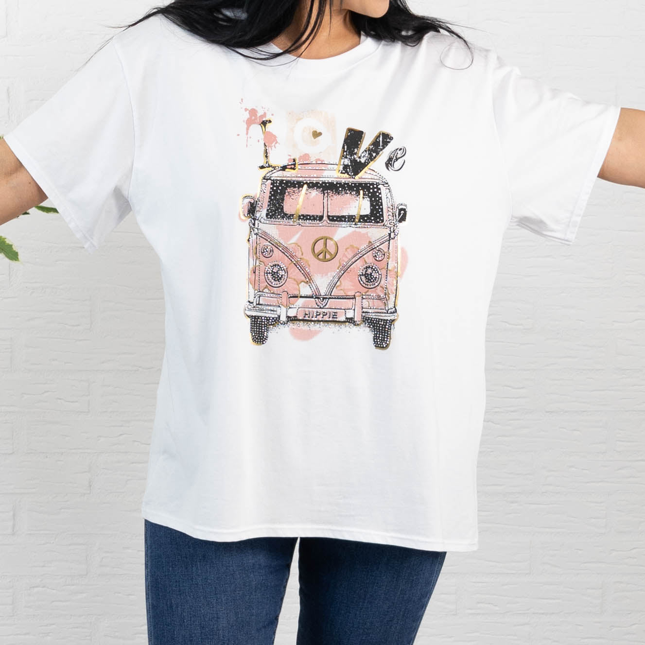 Hippie t-shirt, Lyserød