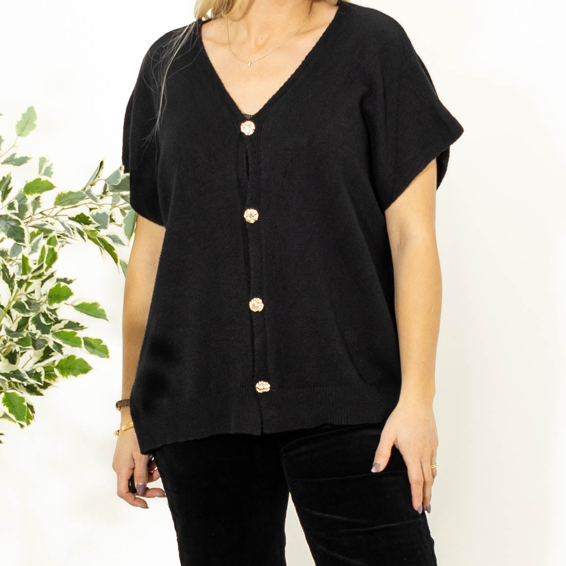 Lene strikvest, Sort