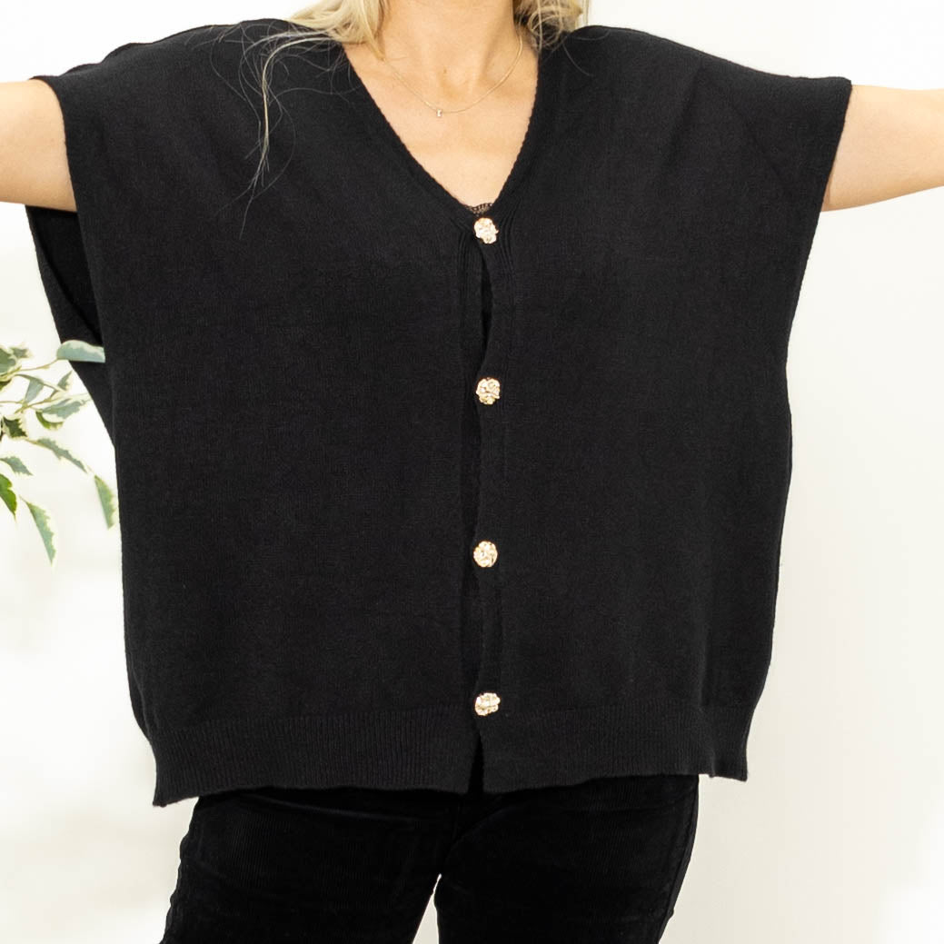 Lene strikvest, Sort