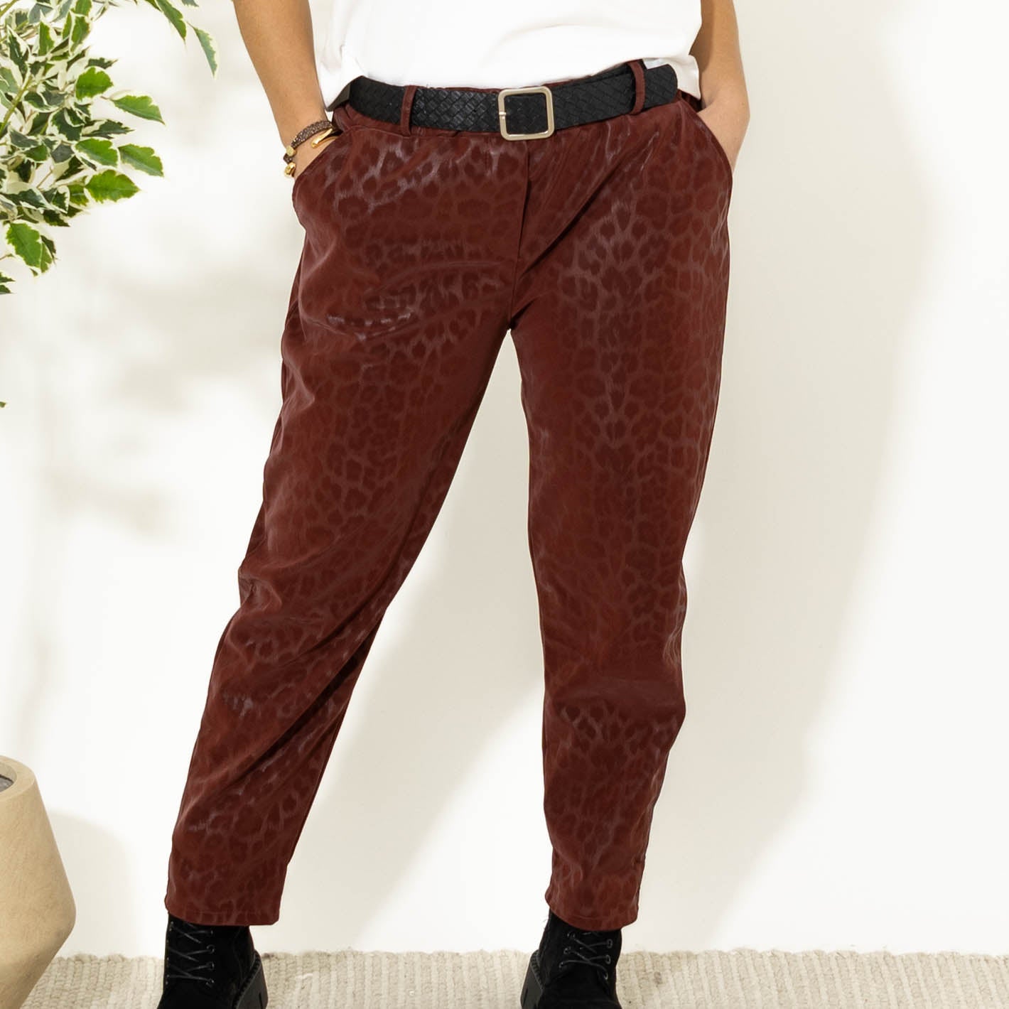 Åse leopardbukser, Bordeaux