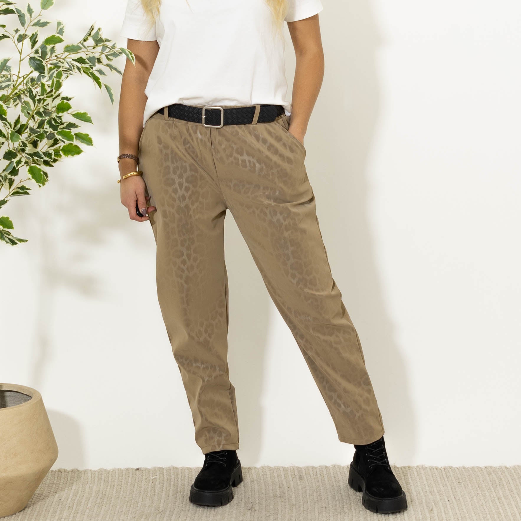 Åse leopardbukser, Taupe