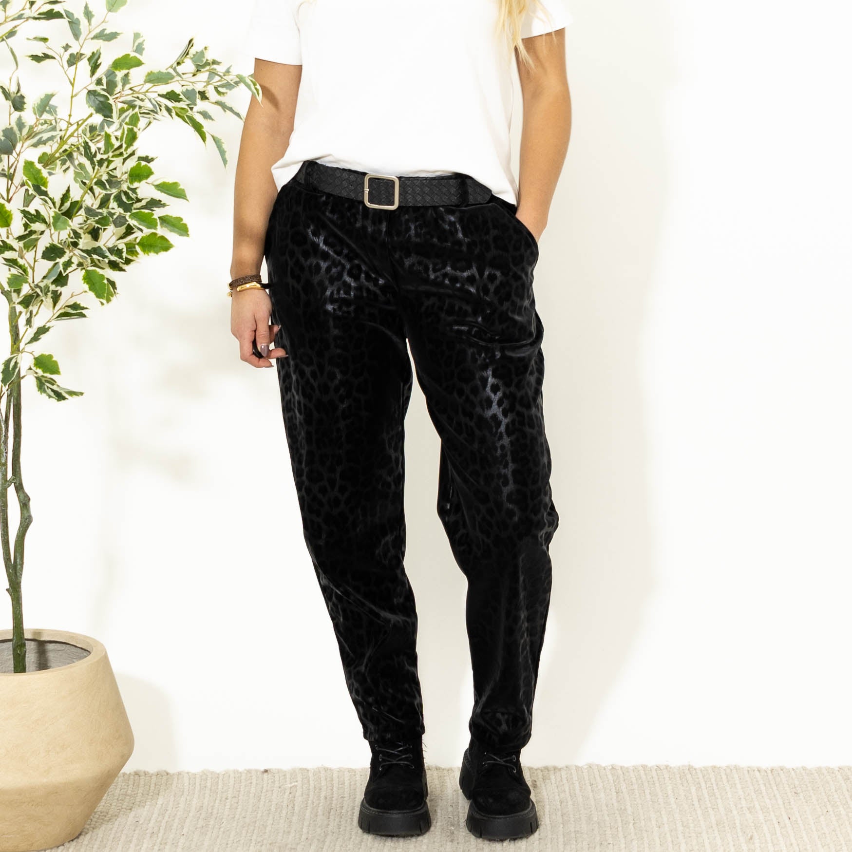 Åse leopardbukser, Sort