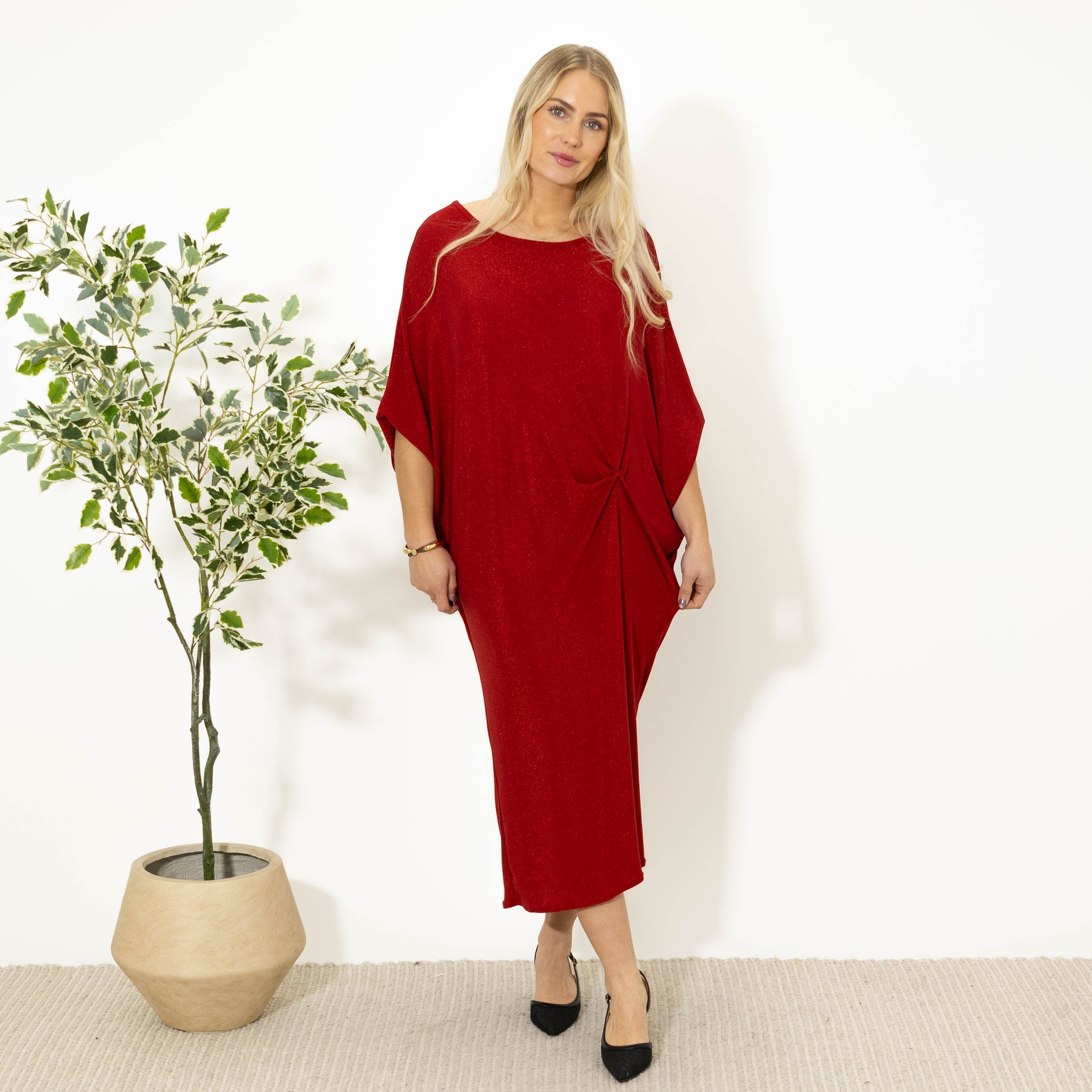 Faith glimmer kjole, Rød