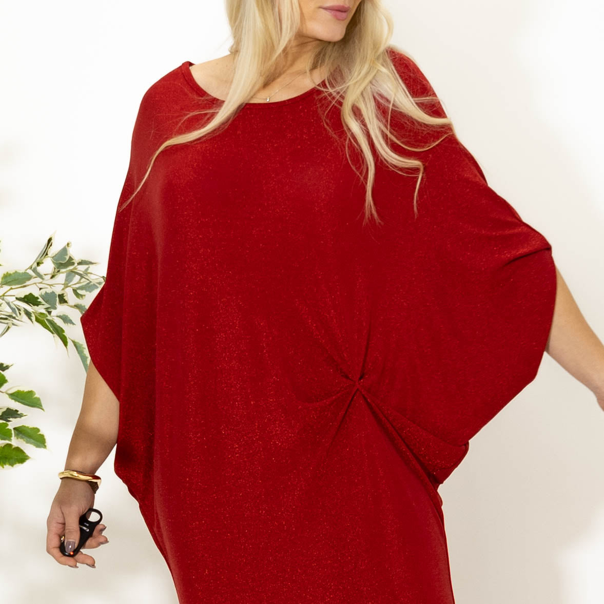 Faith glimmer kjole, Rød