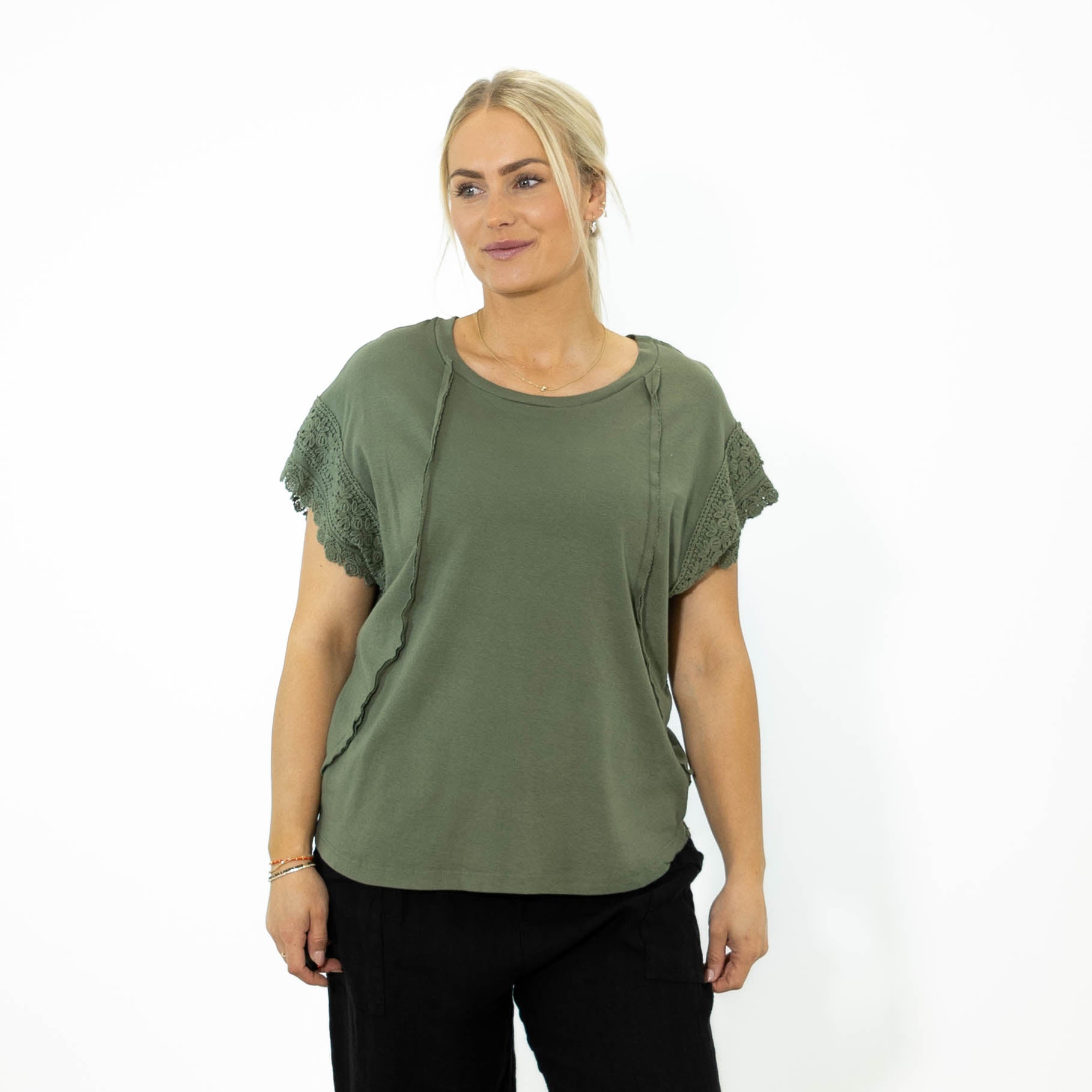 Violetta bomulds t-shirt, Khaki