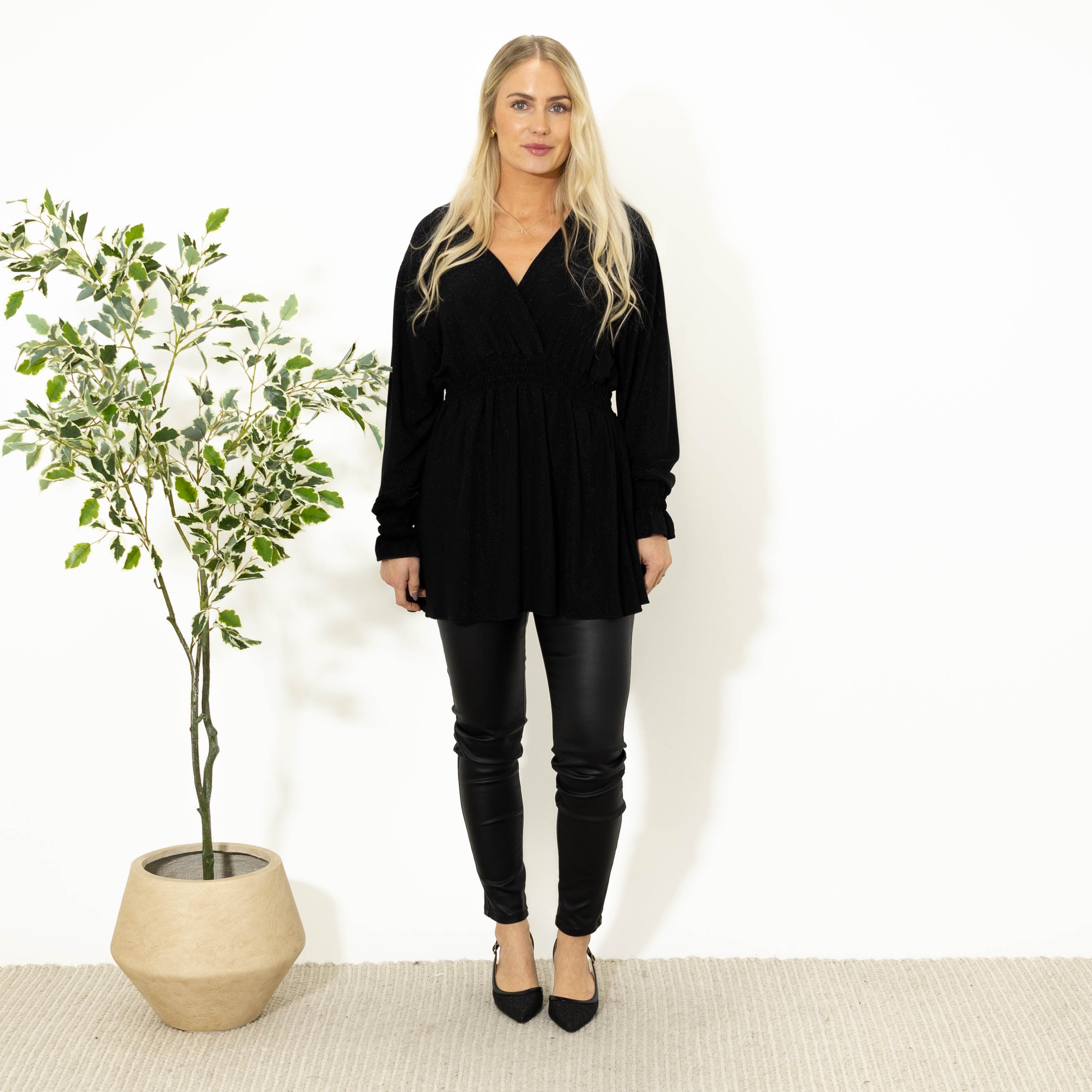 Wally glimmer tunika, Sort