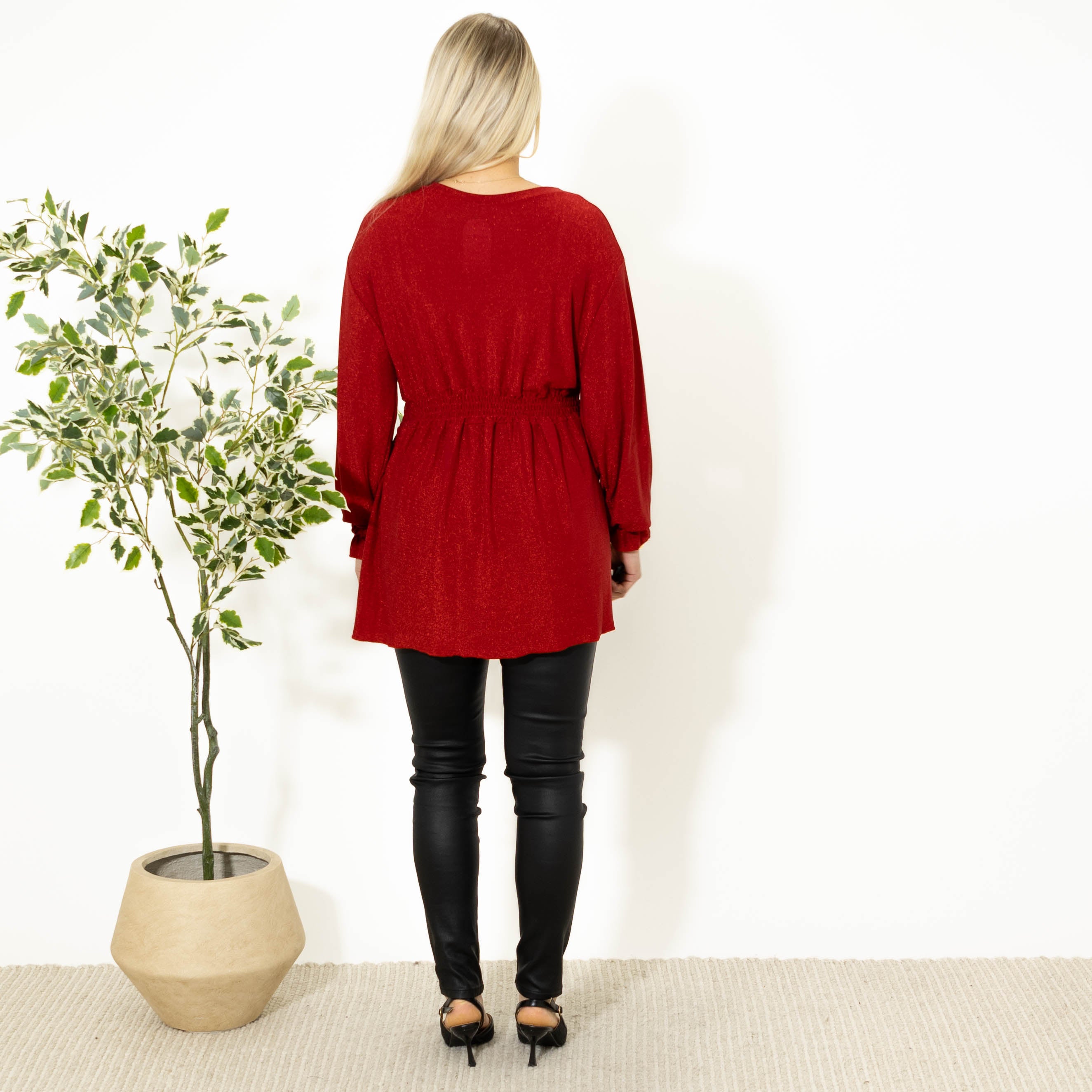 Wally glimmer tunika, Rød