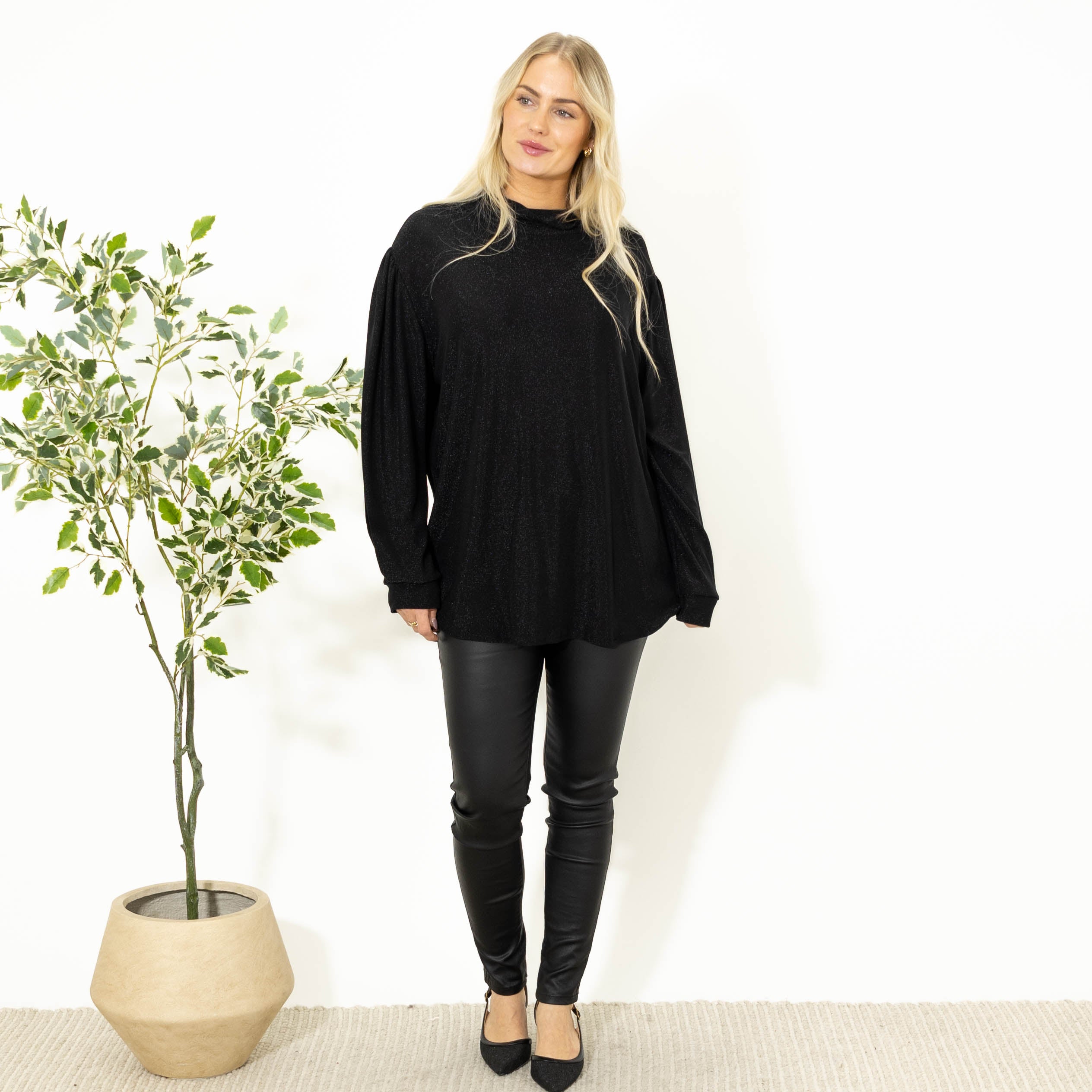 Bebe glimmer overdel, Sort