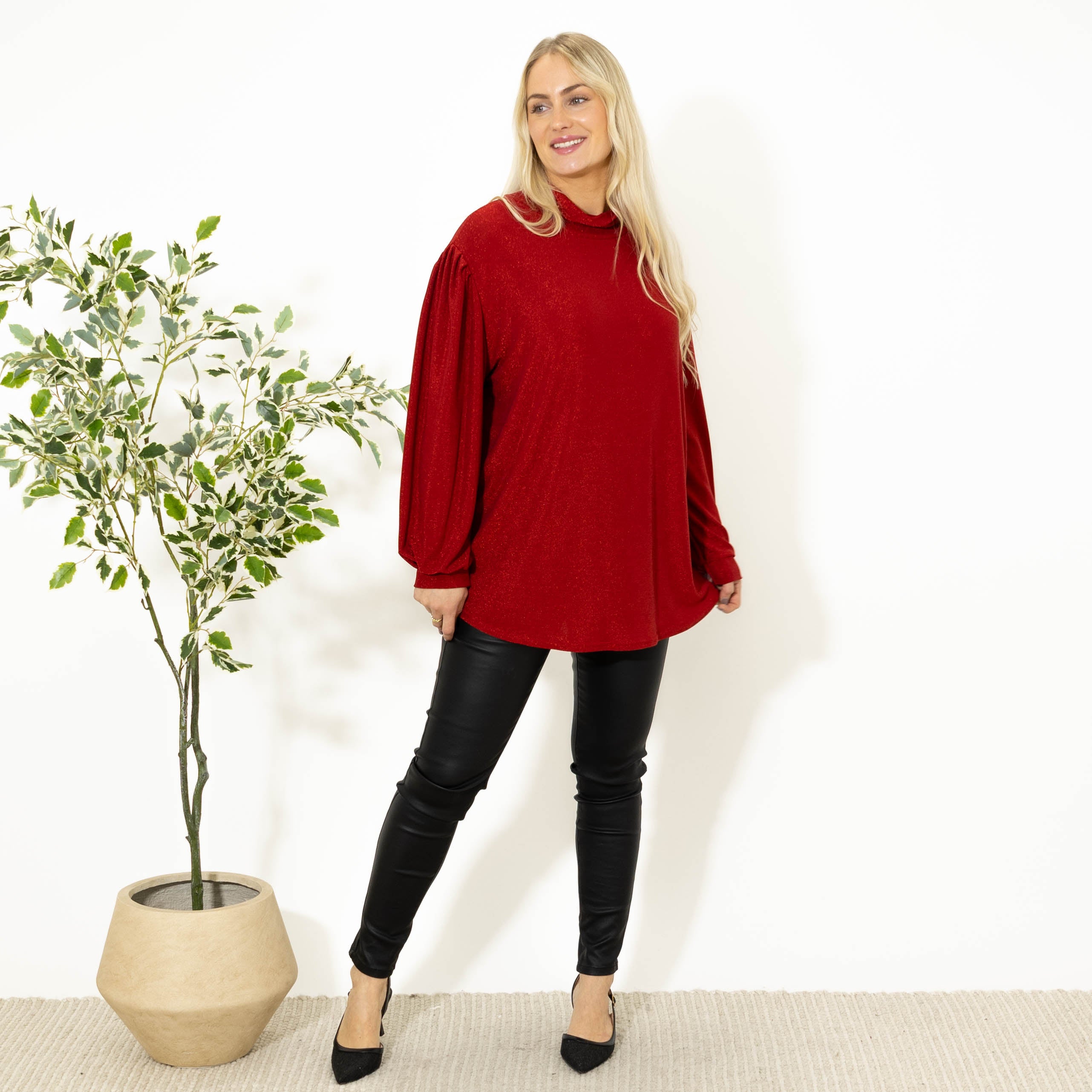 Bebe glimmer overdel, Rød