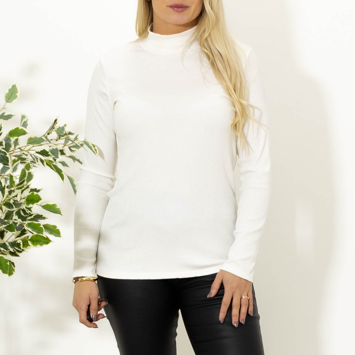 Mel turtleneck long sleeve, Hvid