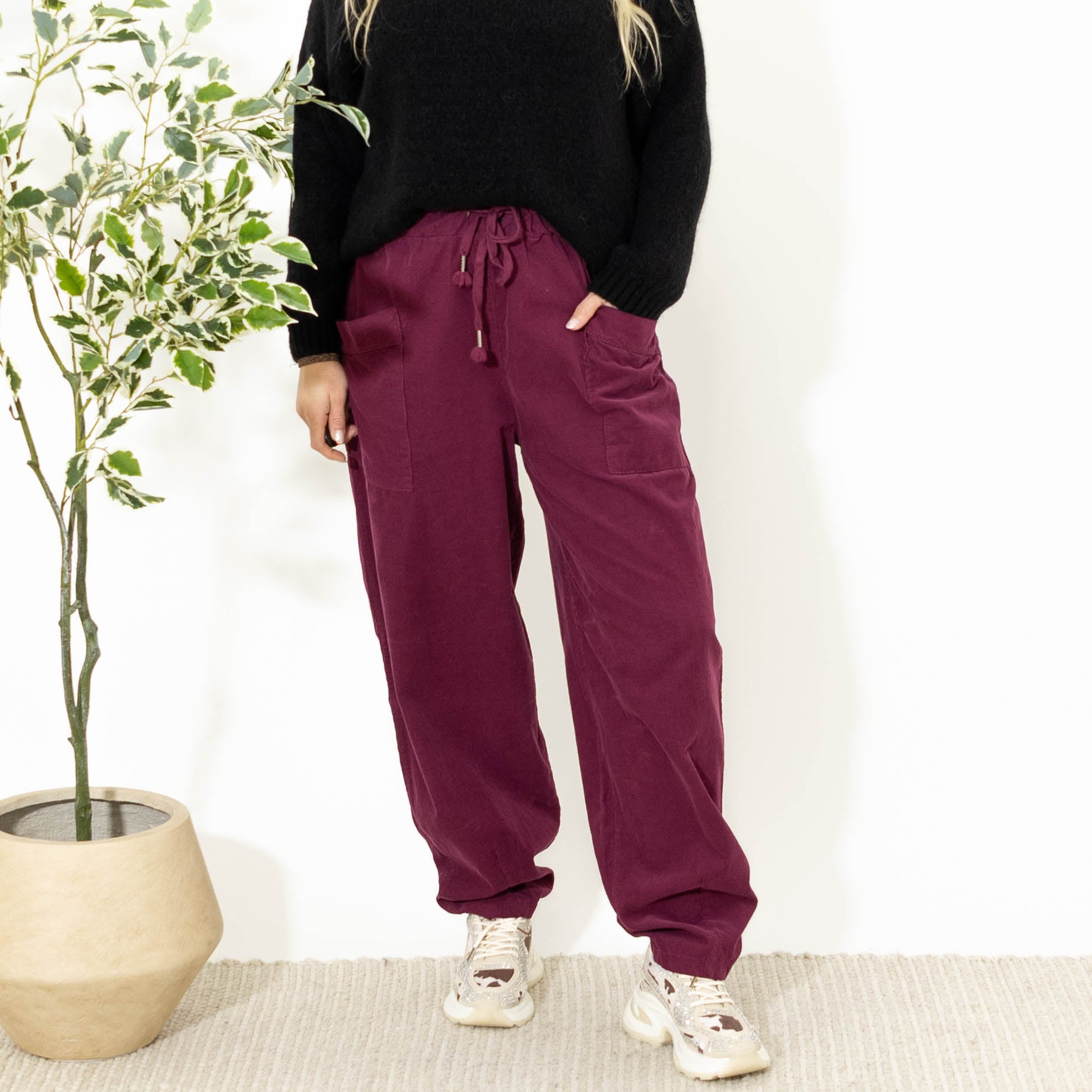 Brenda baggy bukser, Bordeaux