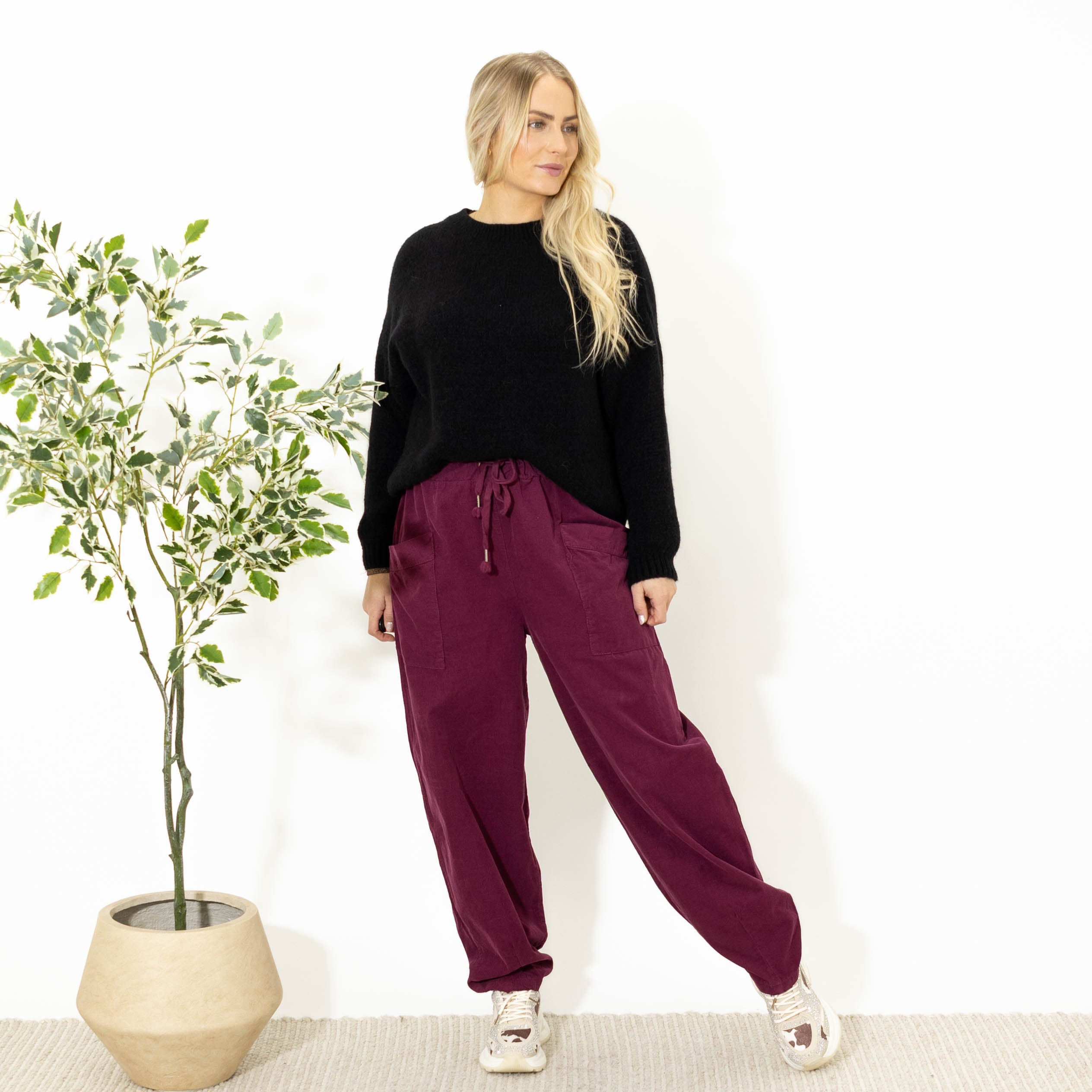 Brenda baggy bukser, Bordeaux