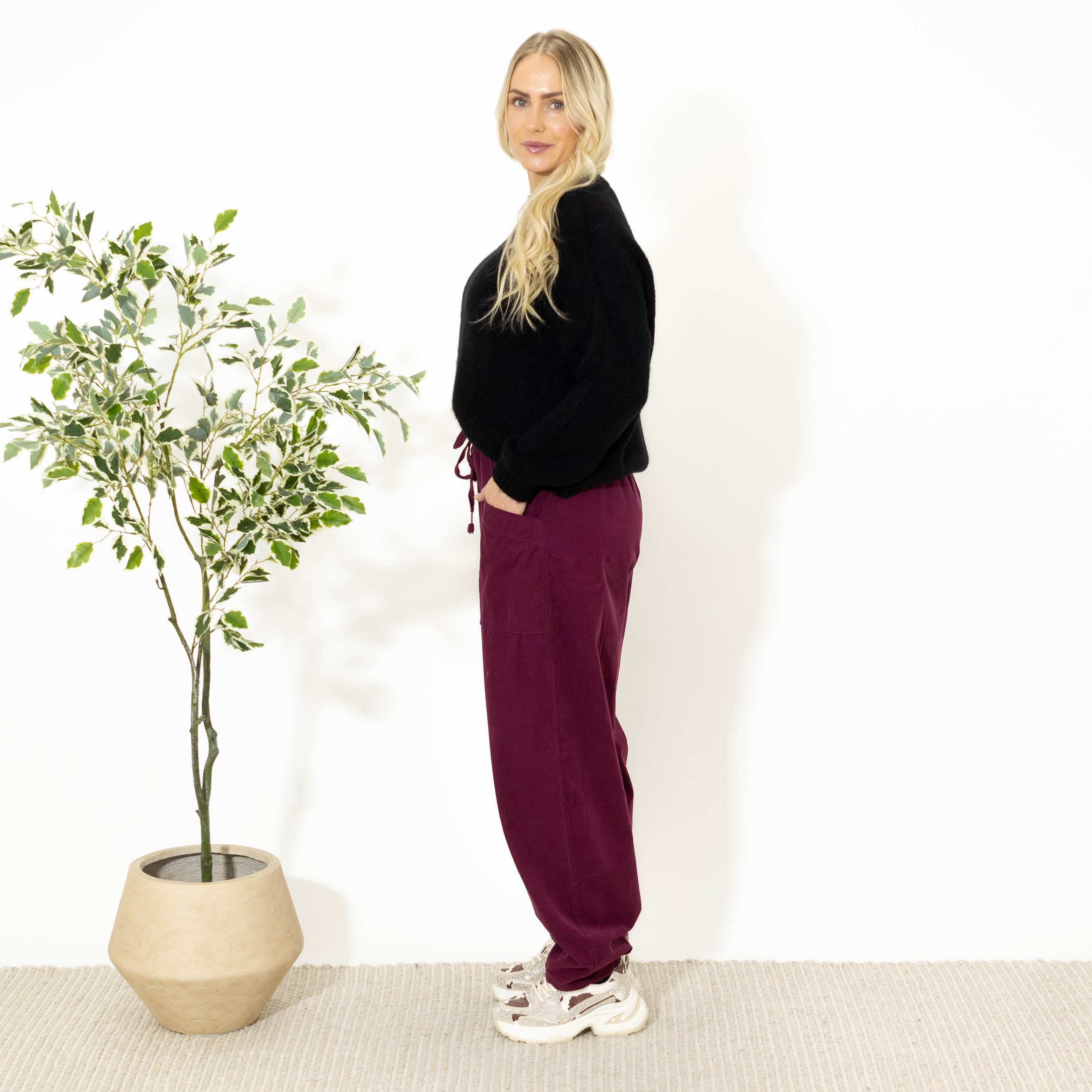 Brenda baggy bukser, Bordeaux