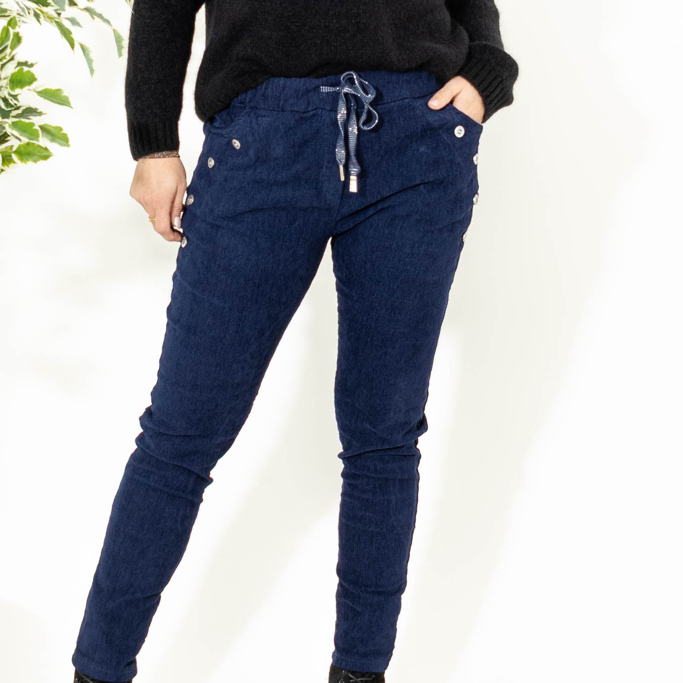 Brianna fløjlsbukser, Navy