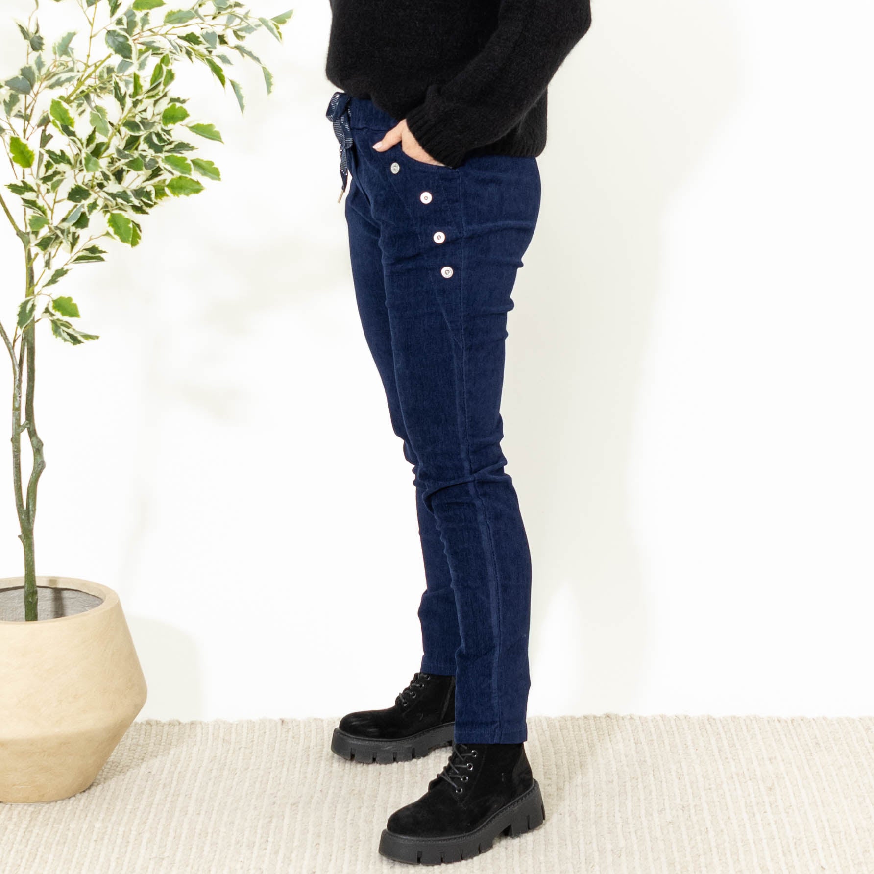 Brianna fløjlsbukser, Navy