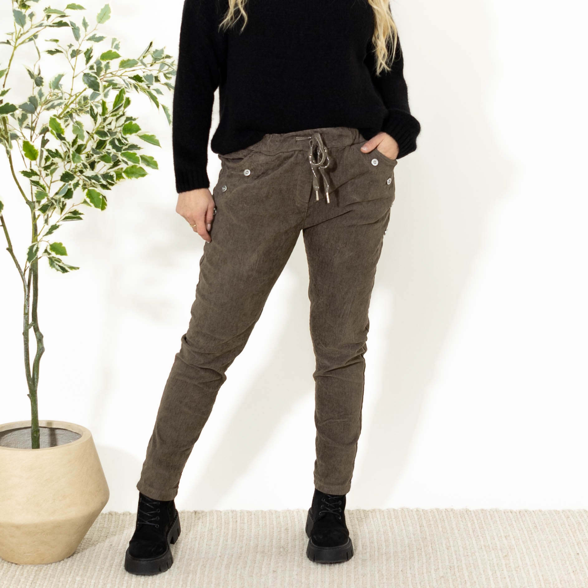 Brianna fløjlsbukser, Lys Choko