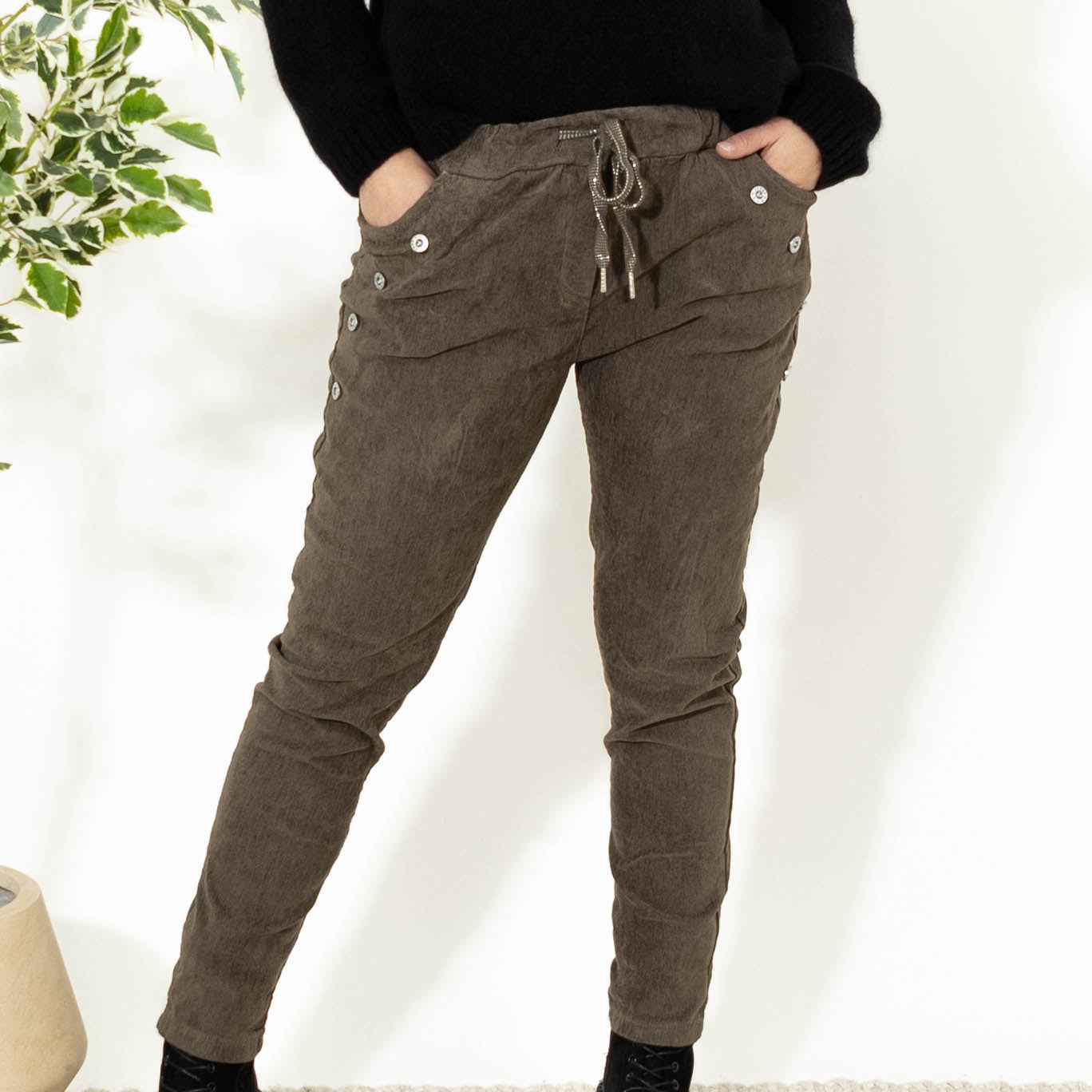 Brianna fløjlsbukser, Lys Choko