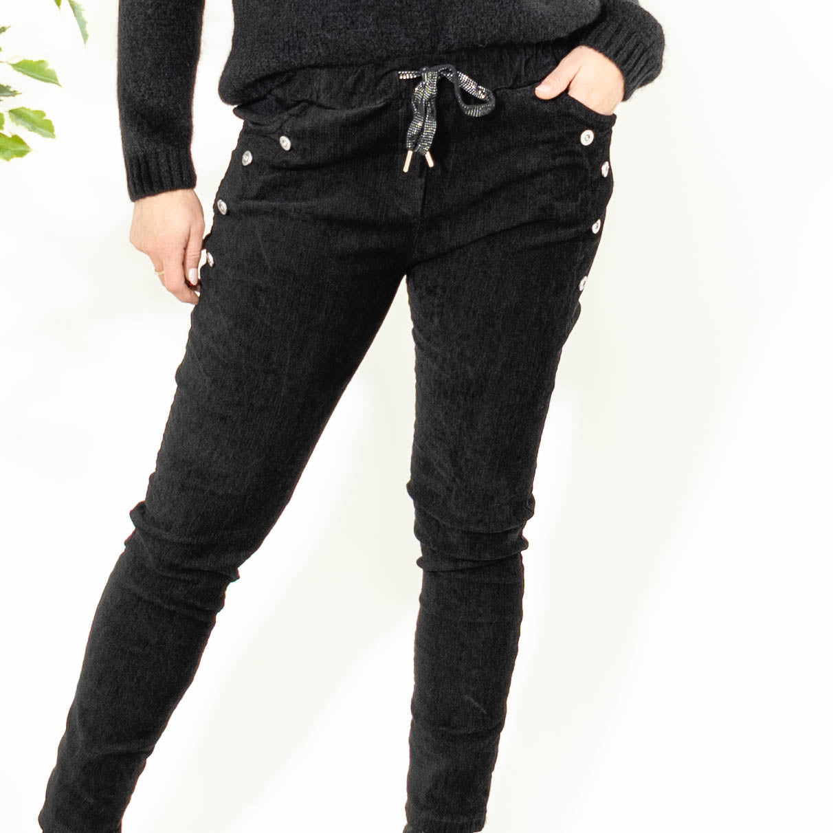 Brianna fløjlsbukser, Sort