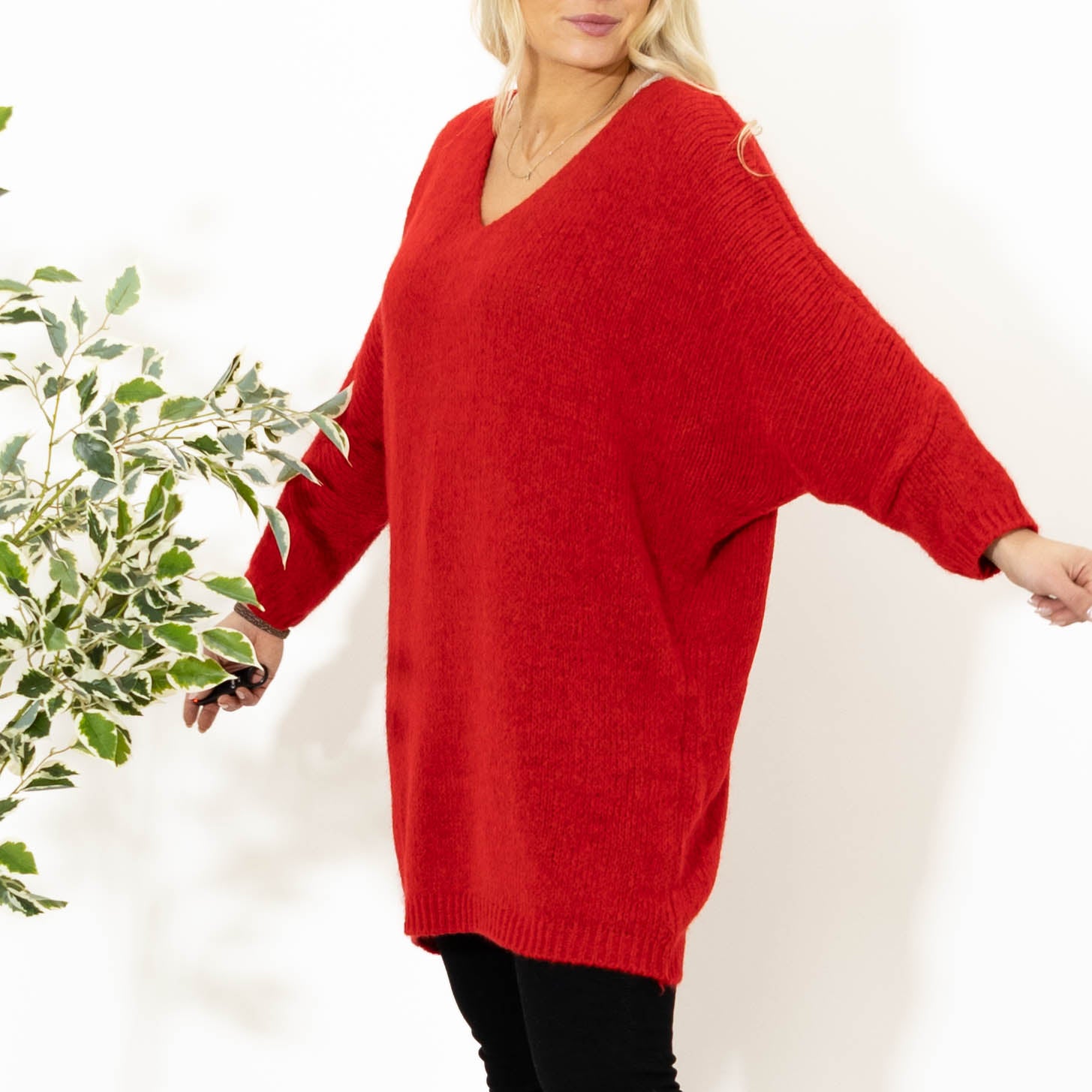 Aster tunikakjole, Rød