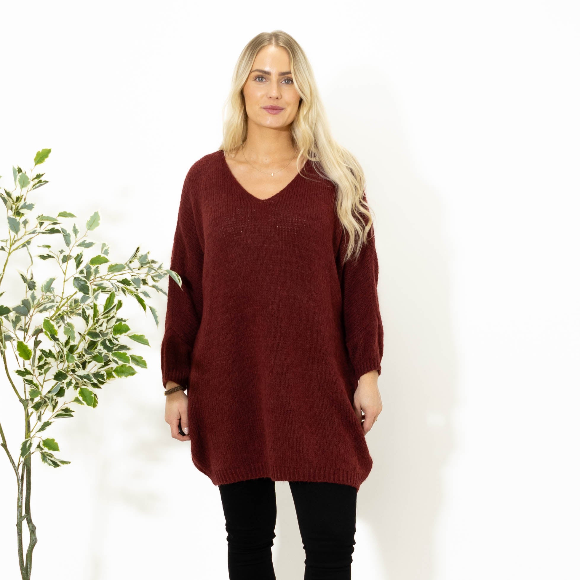 Aster tunikakjole, Bordeaux