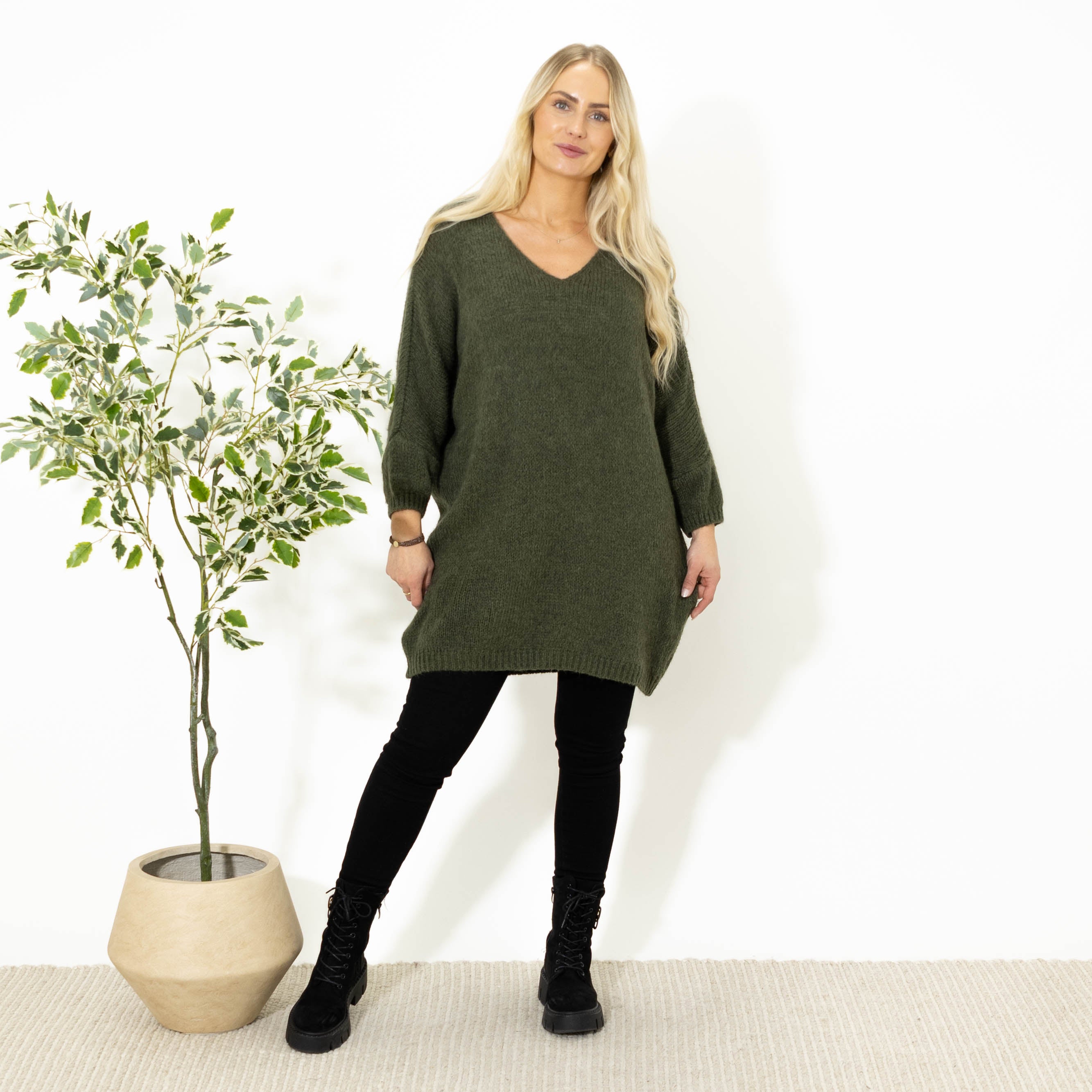 Aster tunikakjole, Khaki