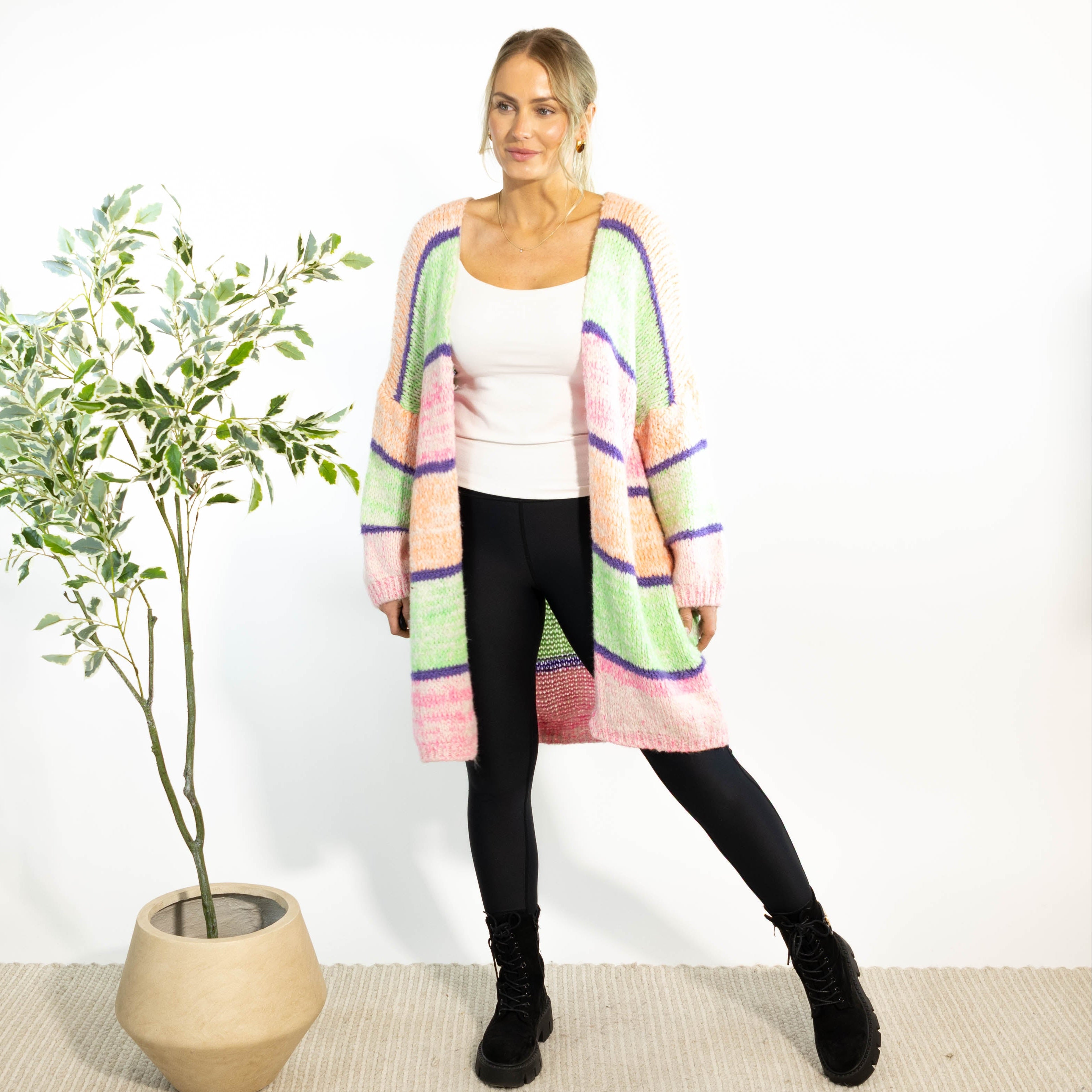 Annette strikcardigan, Grøn